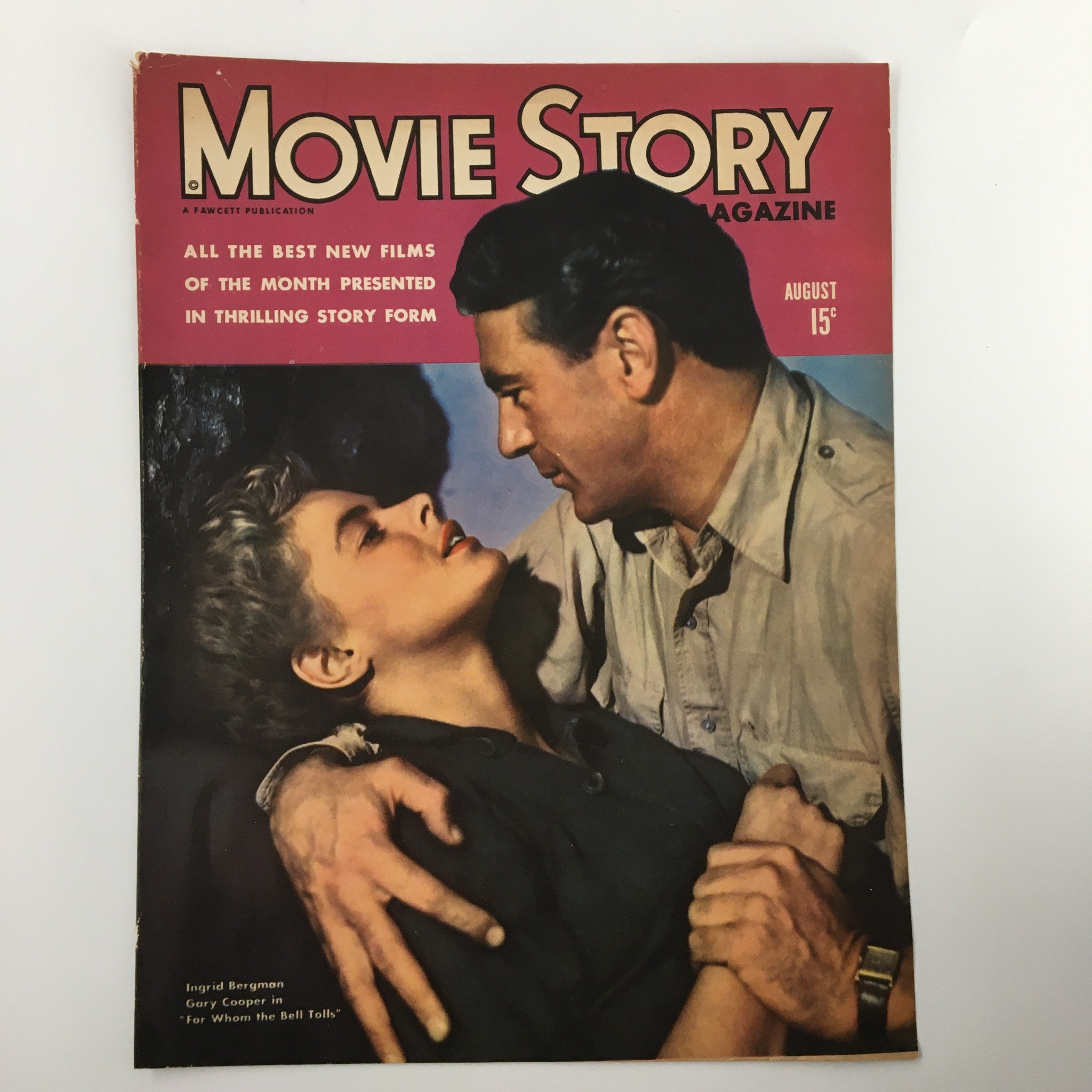 COVER ONLY Movie Story Magazine August 1943 Ingrid Bergman, Gary Cooper No Label