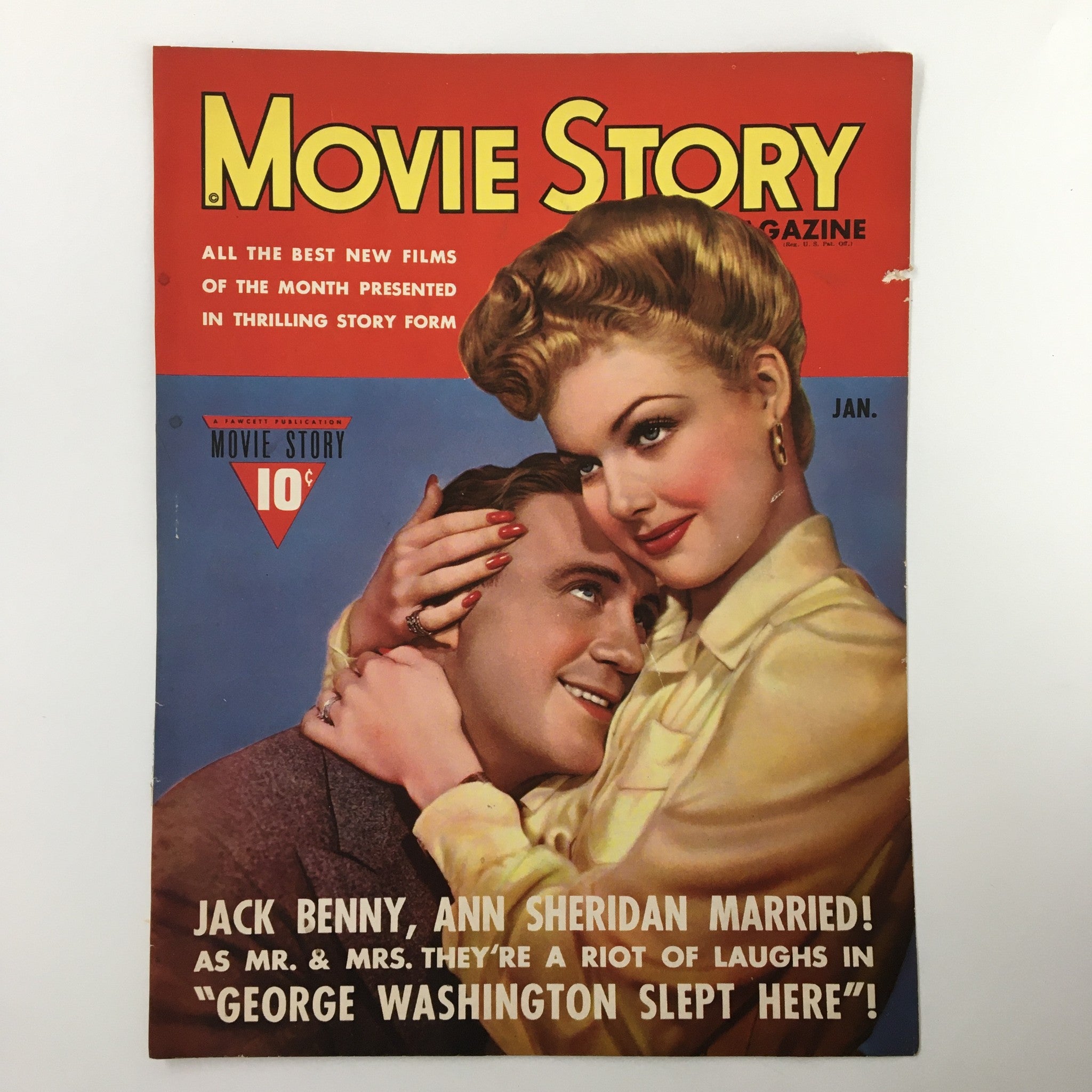 COVER ONLY Movie Story Magazine January 1943 Jack Benny, Ann Sheridan No Label