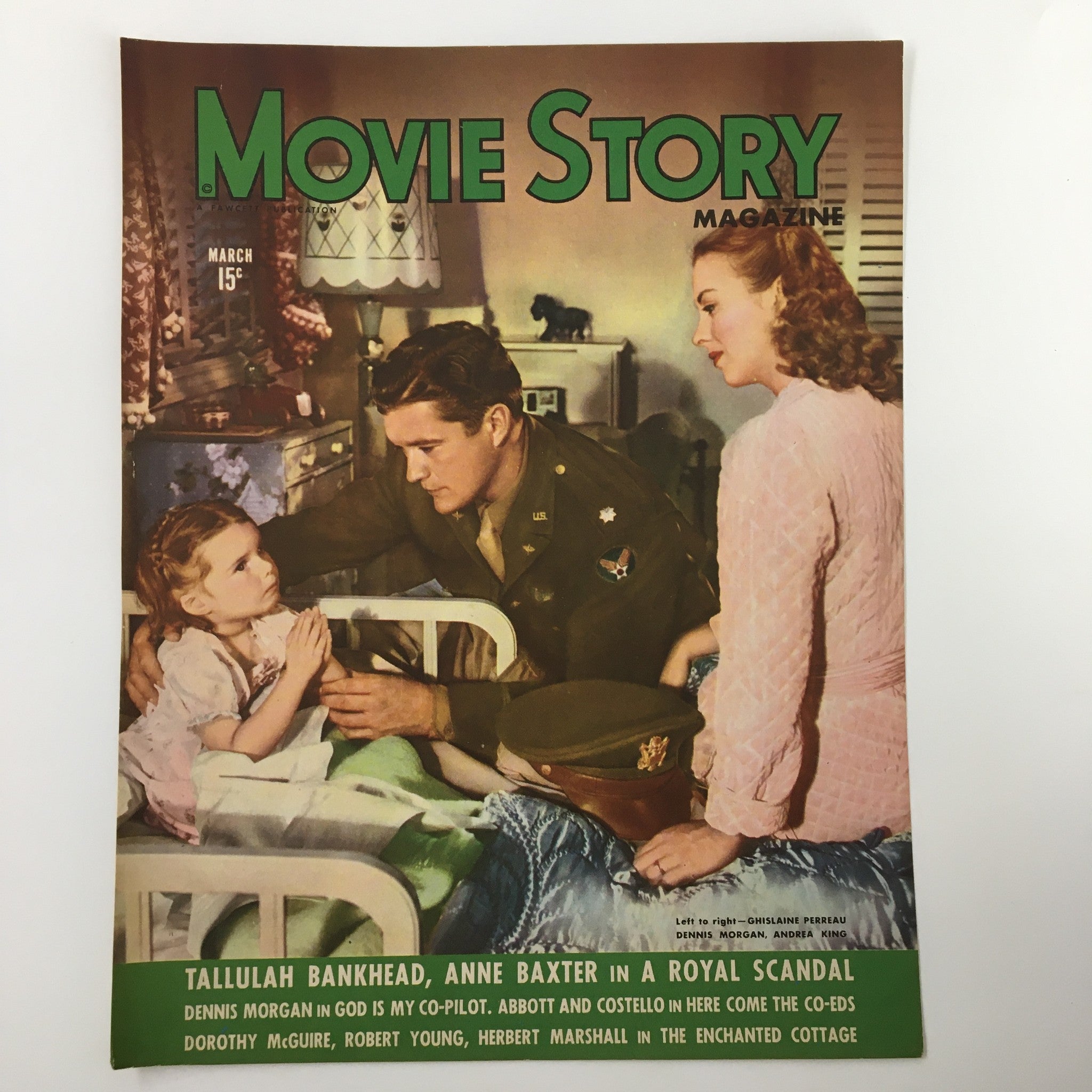 COVER ONLY Movie Story Magazine March 1945 Dennis Morgan, Andrea King No Label