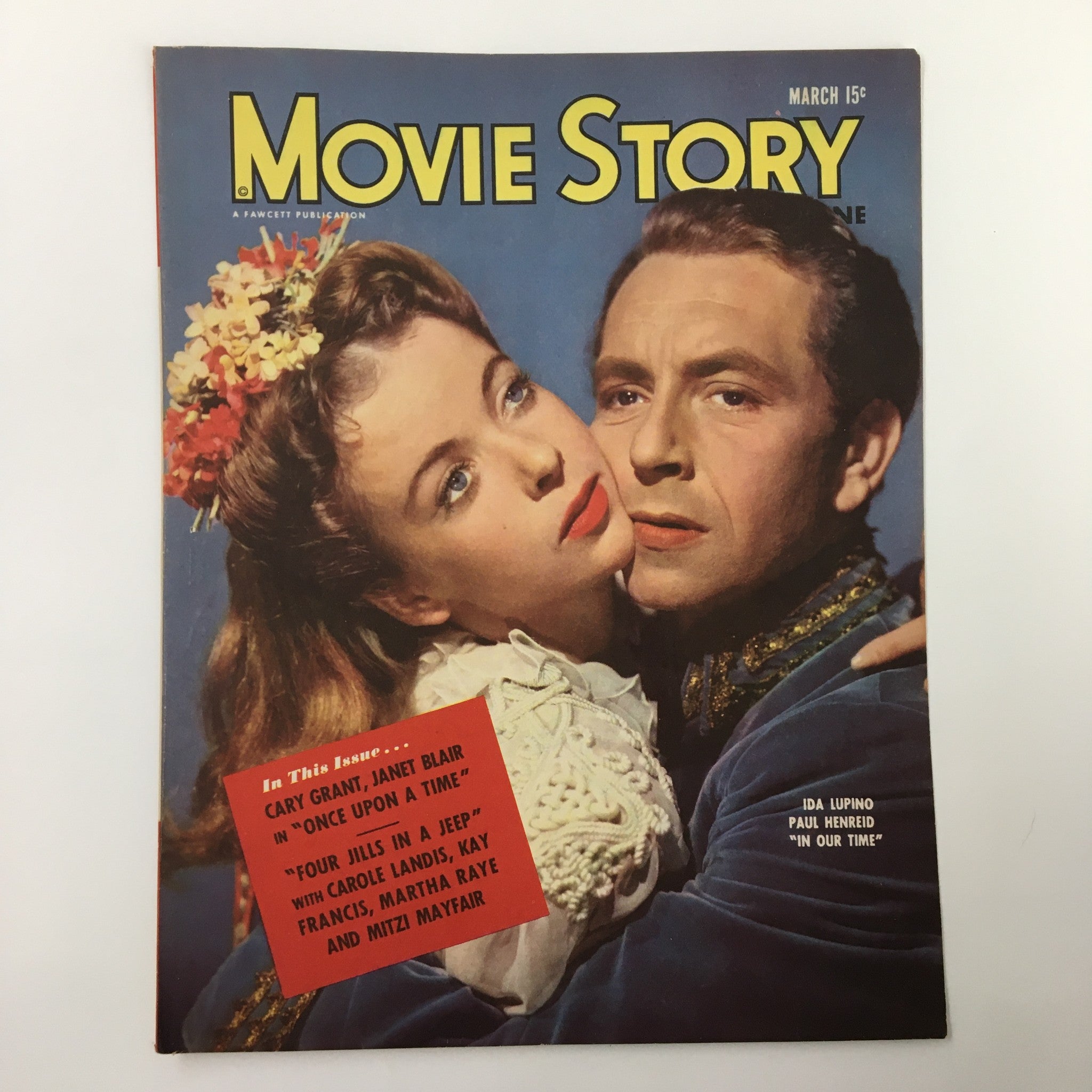 COVER ONLY Movie Story Magazine March 1944 Ida Lupino, Paul Henreid No Label