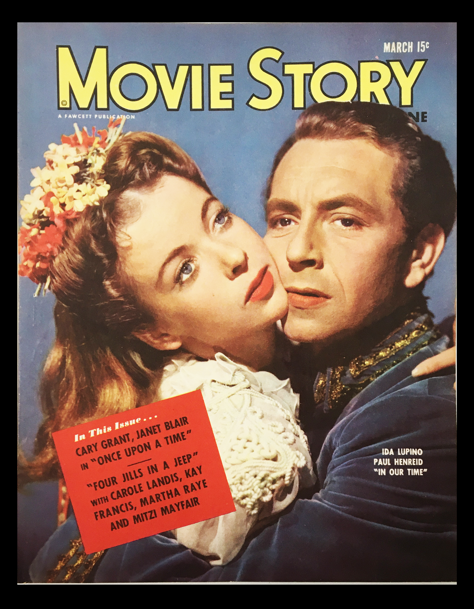 COVER ONLY Movie Story Magazine March 1944 Ida Lupino, Paul Henreid No Label