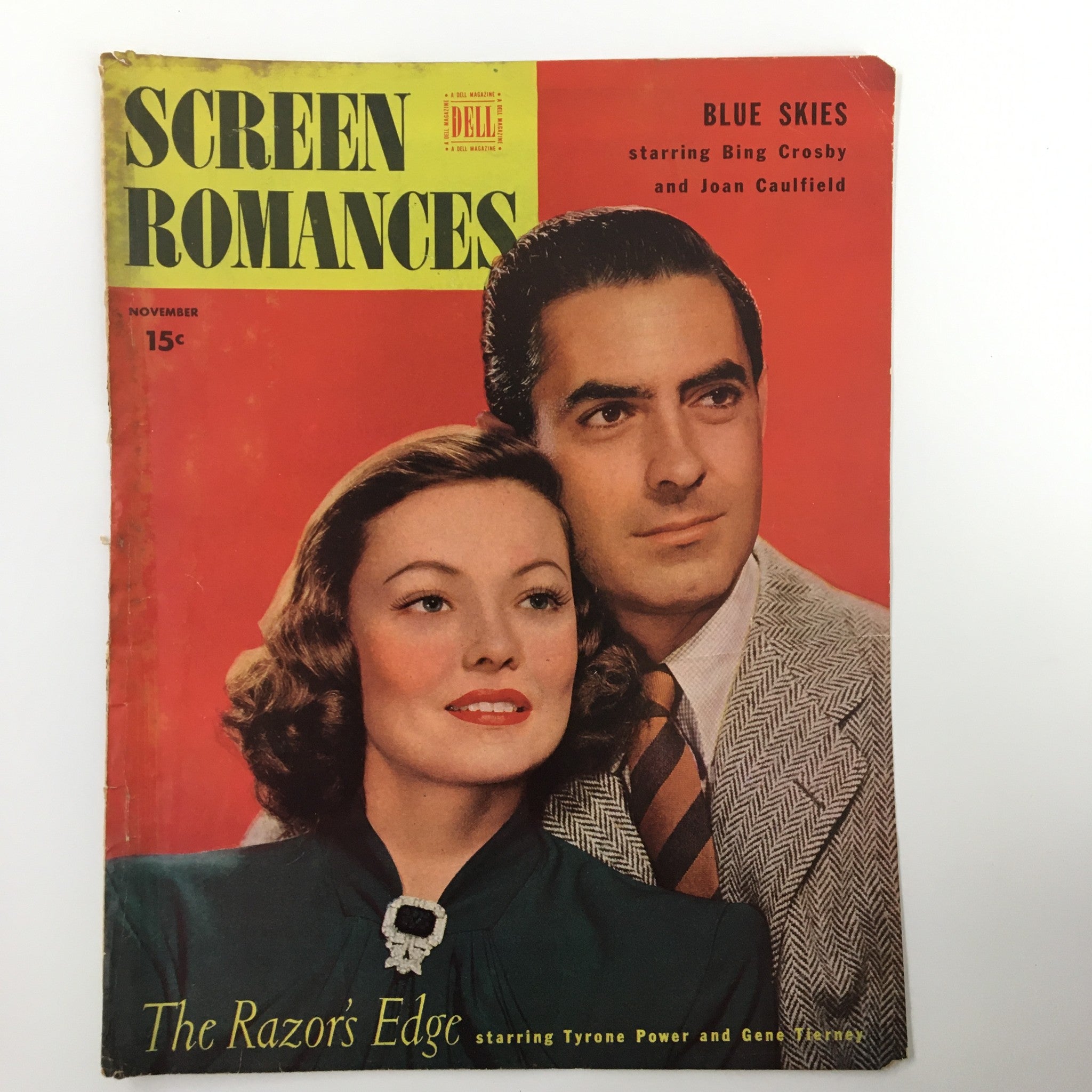 COVER ONLY Screen Romances November 1946 tyrone Power / Gene Tierney No Label