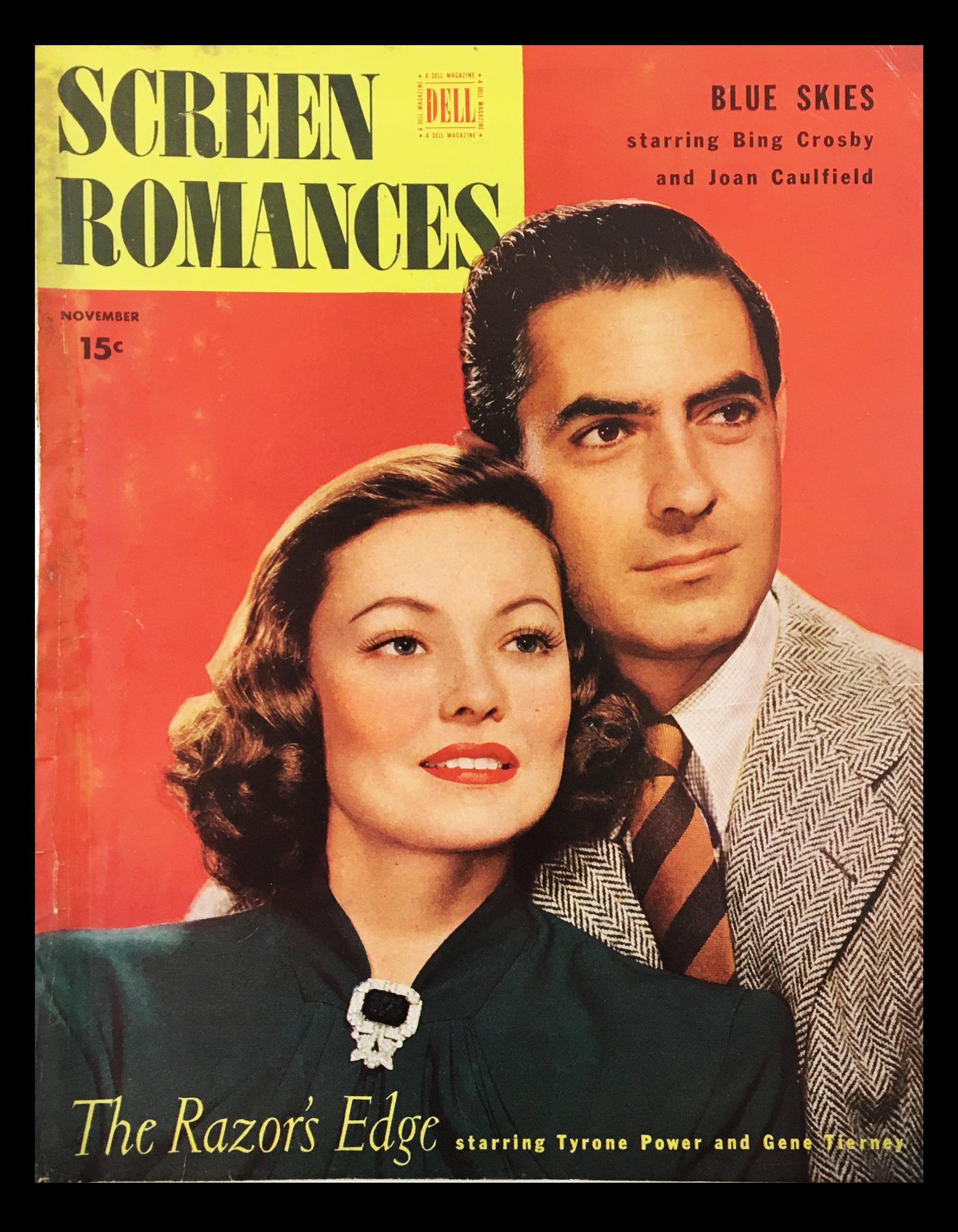 COVER ONLY Screen Romances November 1946 tyrone Power / Gene Tierney No Label