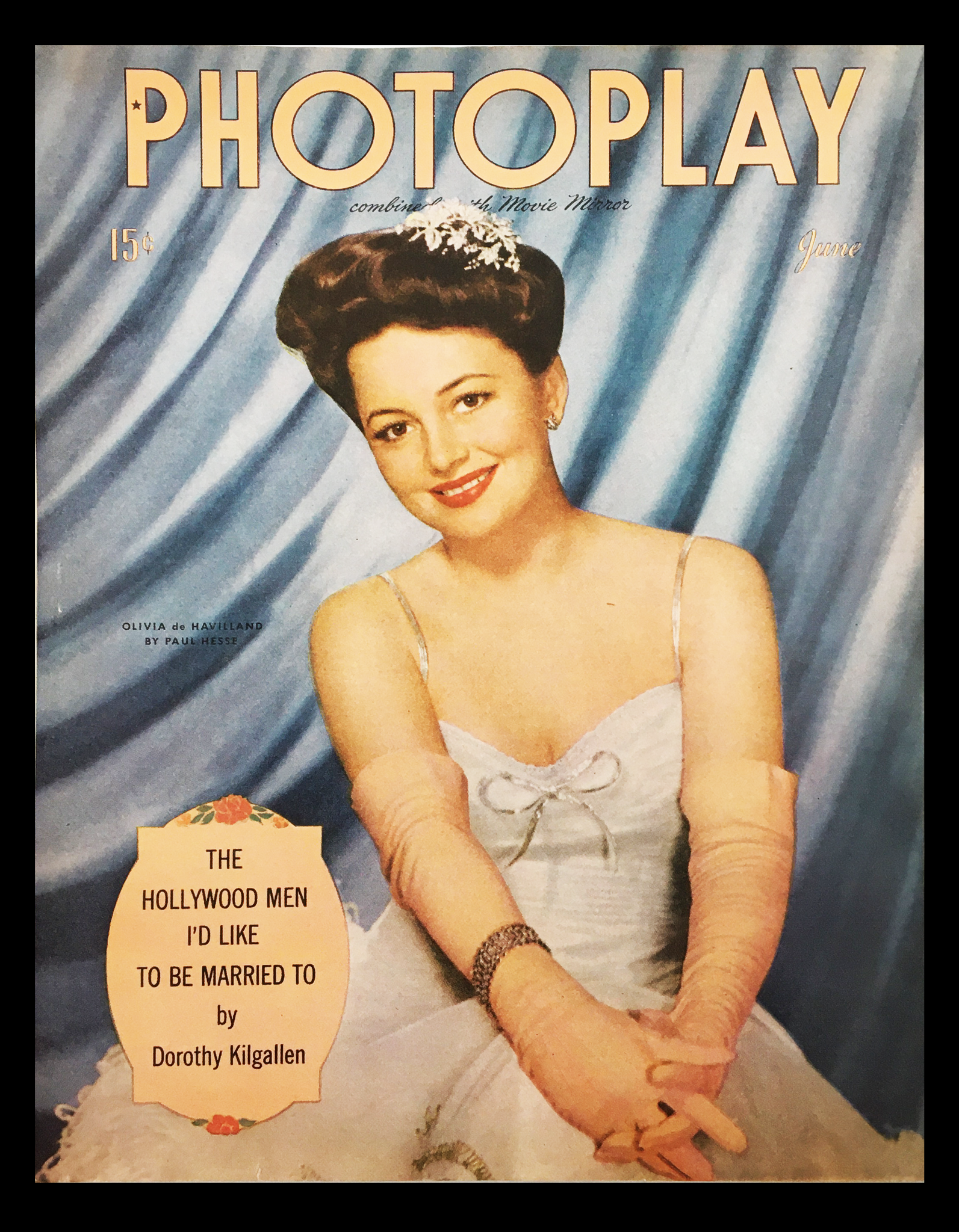 COVER ONLY Photoplay Magazine June 1944 Olivea de Havilland No Label