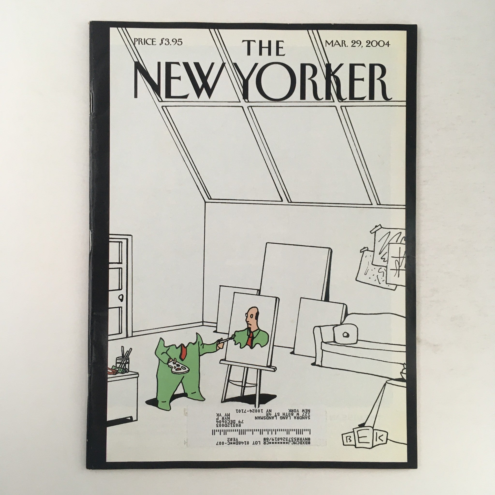 The New Yorker Full Magazine March 29 2004 Self-Portrait by Bruce Eric Kaplan VG