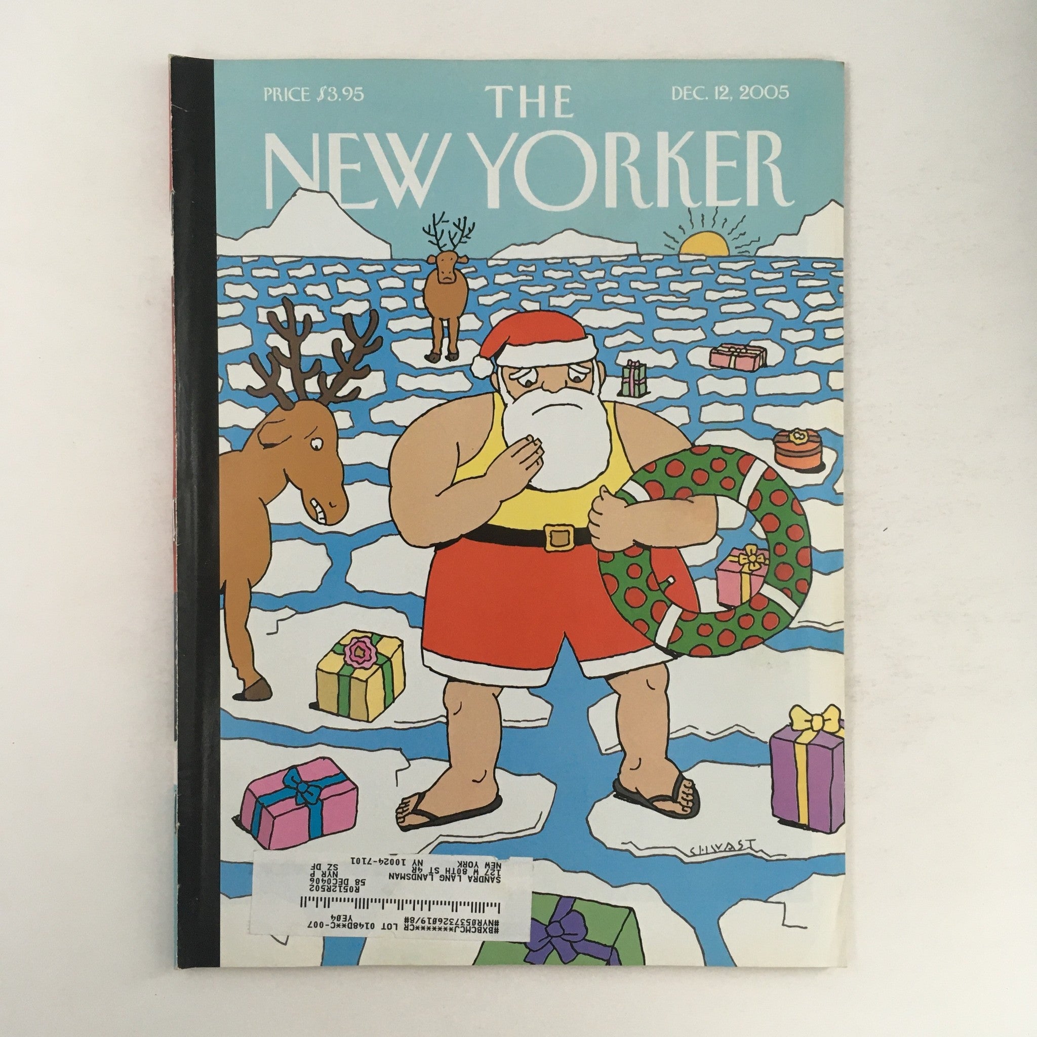 The New Yorker Magazine December 12 2005 Santa on Vacay by Seymour Chwast VG