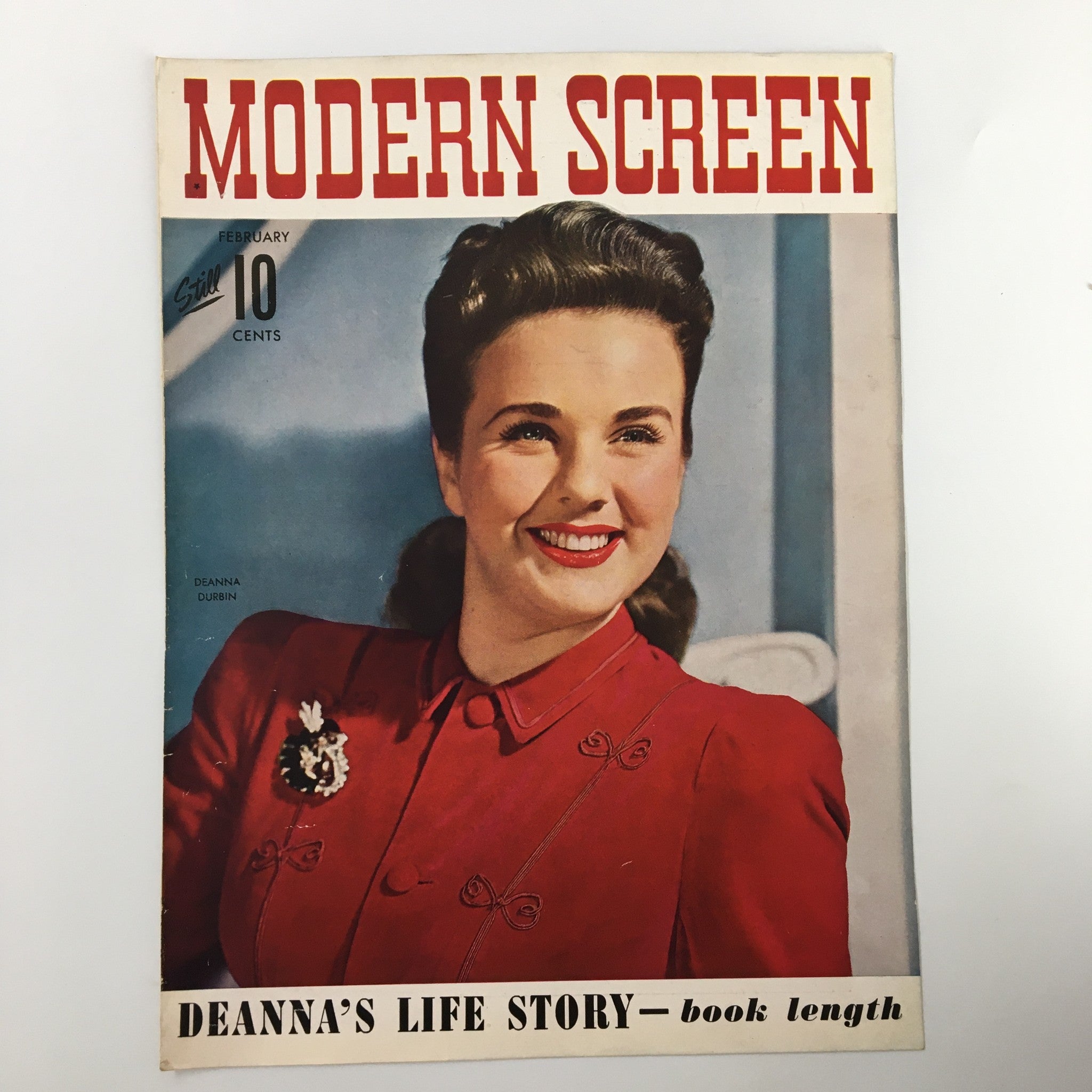 COVER ONLY Modern Screen Magazine February 1943 Deanna Durbin No Label