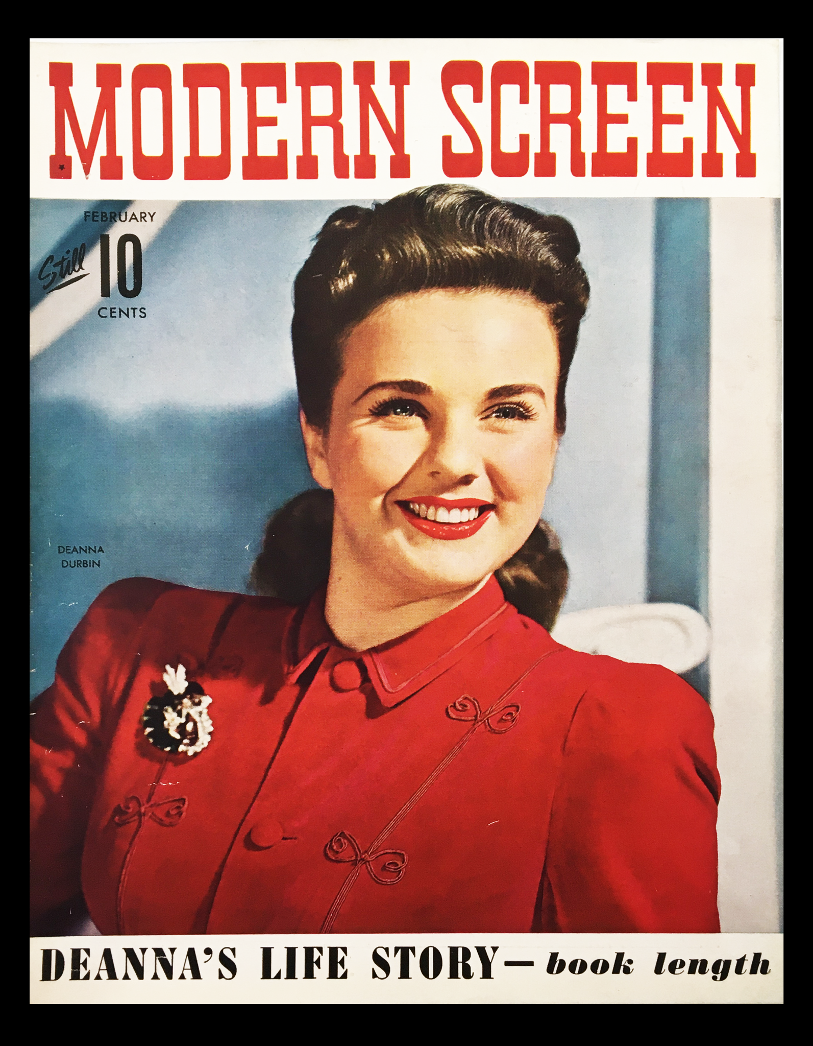 COVER ONLY Modern Screen Magazine February 1943 Deanna Durbin No Label