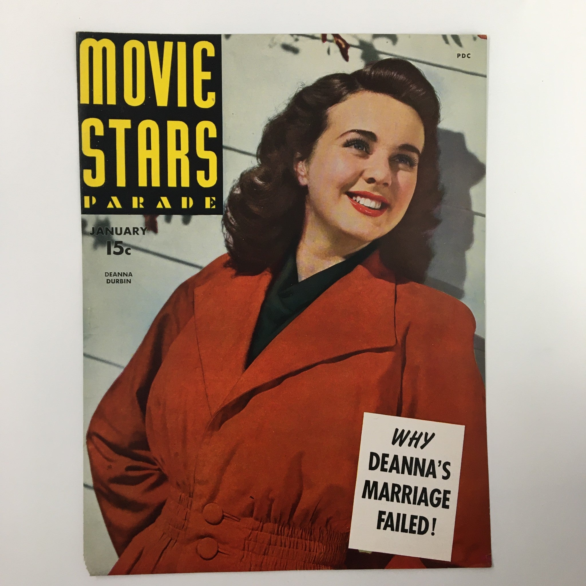 COVER ONLY Movie Stars Parade Magazine January 1944 Deanna Durbin No Label