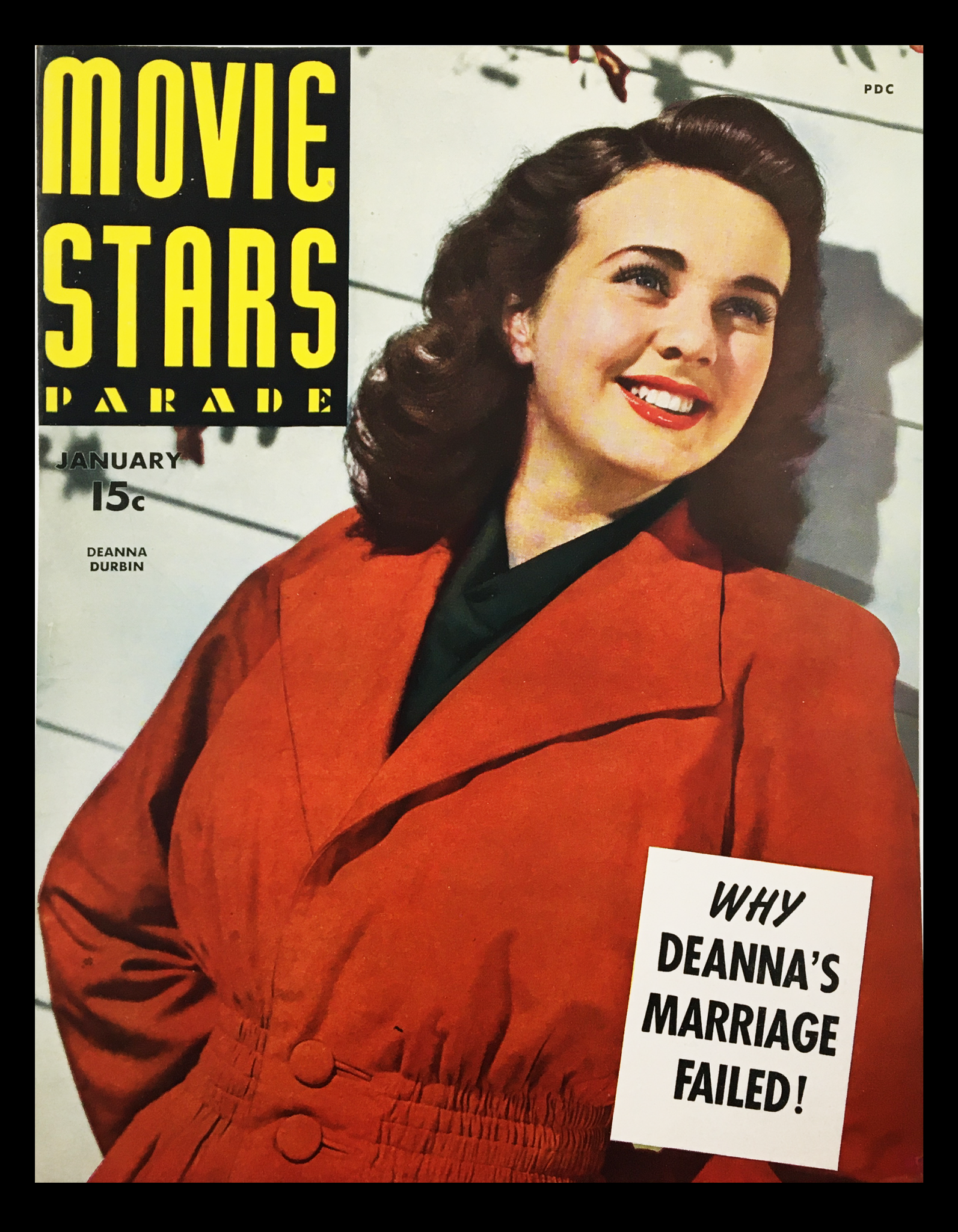 COVER ONLY Movie Stars Parade Magazine January 1944 Deanna Durbin No Label