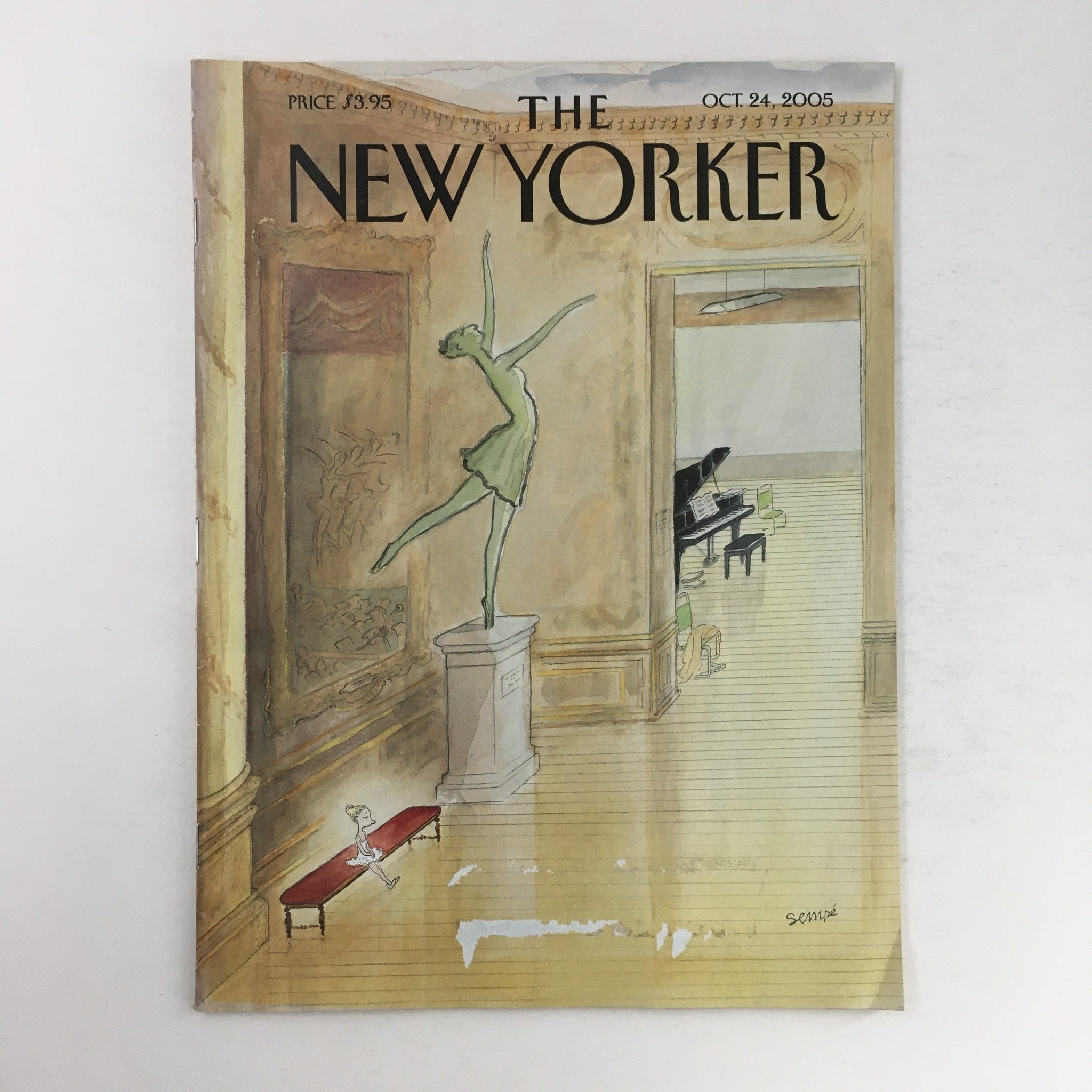 The New Yorker October 24 2005 magazine cover illustrated by Jean-Jacques Sempé featuring a dancer and a piano in an elegant setting.