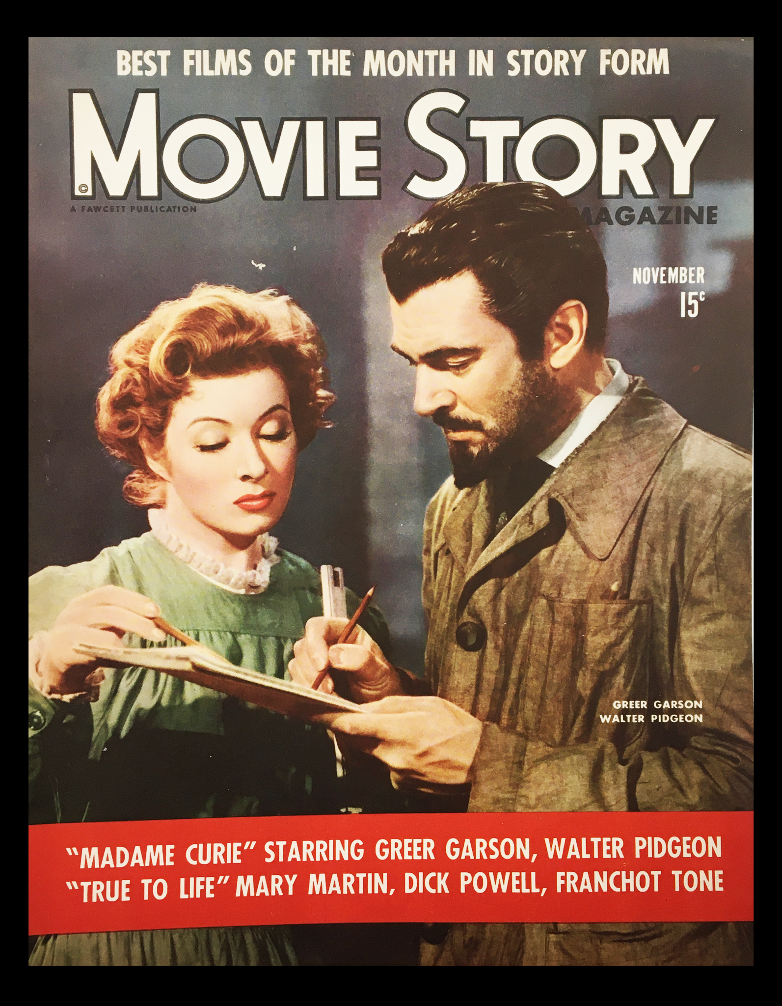 COVER ONLY Movie Story Magazine November 1943 Greer Garson, Walter P. No Label