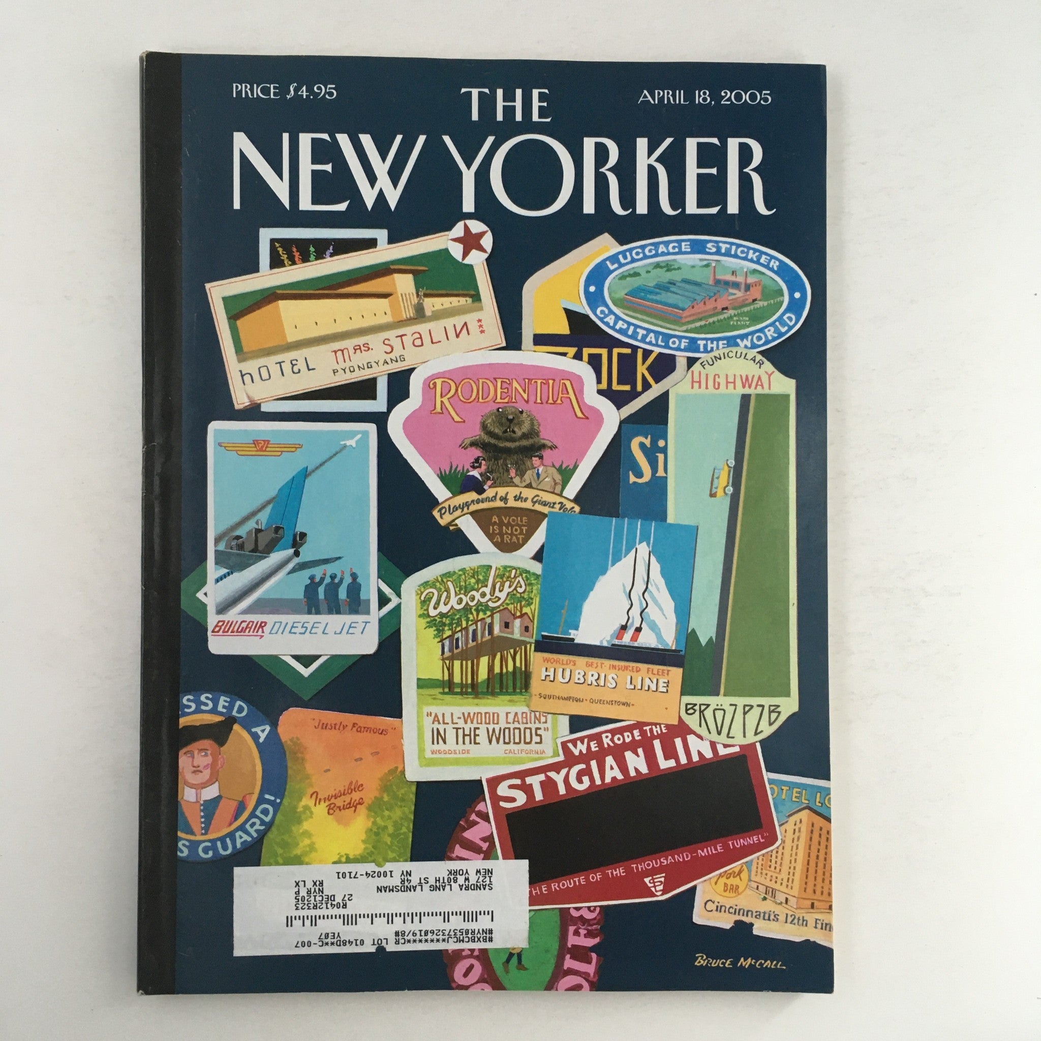 The New Yorker Full Magazine April 18 2005 The Joys of Travel by Bruce McCall VG