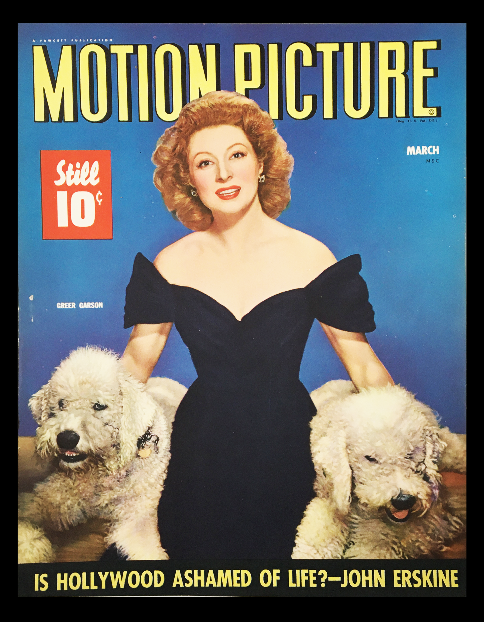 COVER ONLY Motion Picture Magazine March 1943 Greer Garson No Label