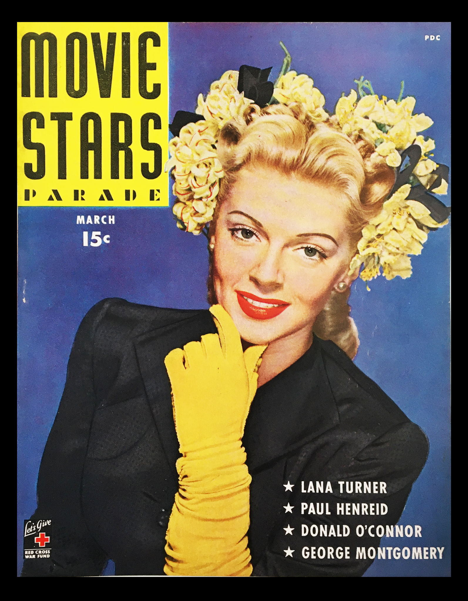 COVER ONLY Movie Stars Parade March 1944 Lana Turner, Paul Henreid No Label