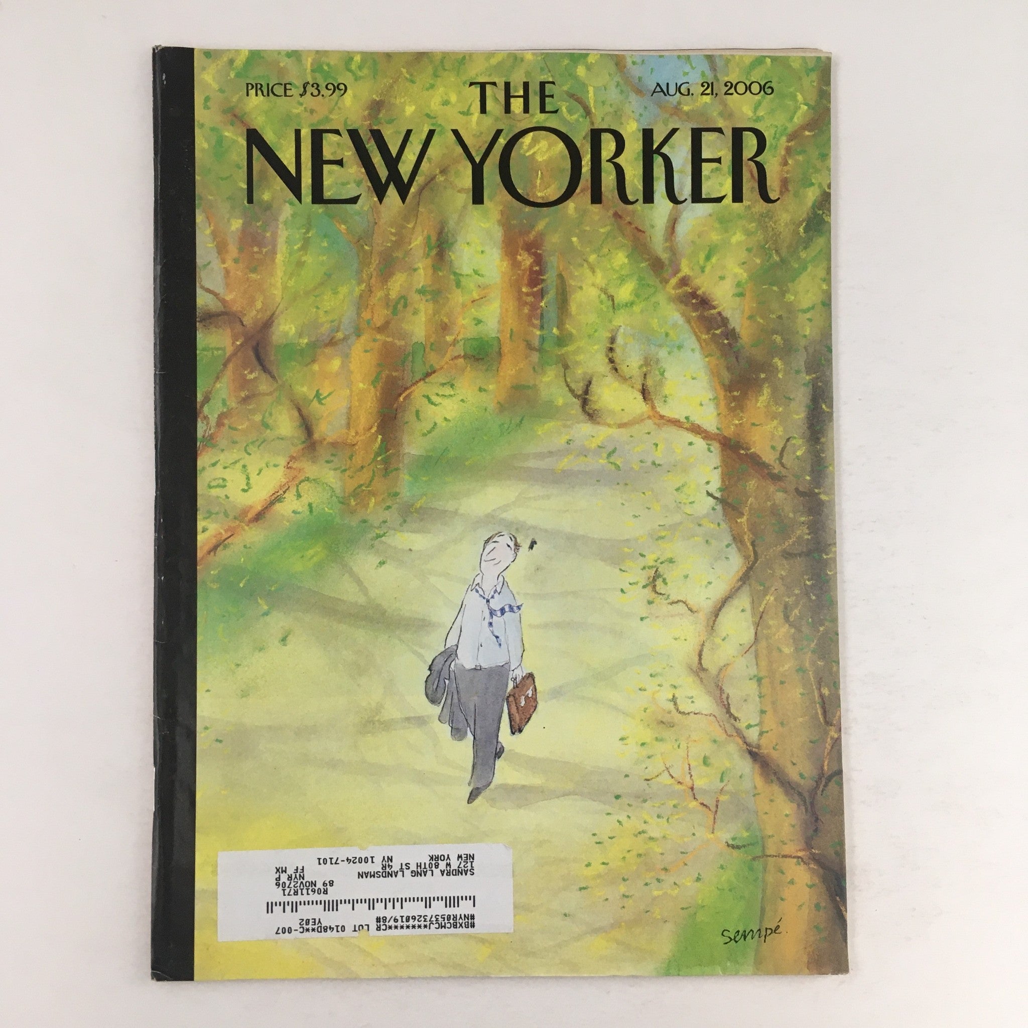 The New Yorker Magazine August 21 2006 Fresh Intoxication Jean-Jacques Sempé VG