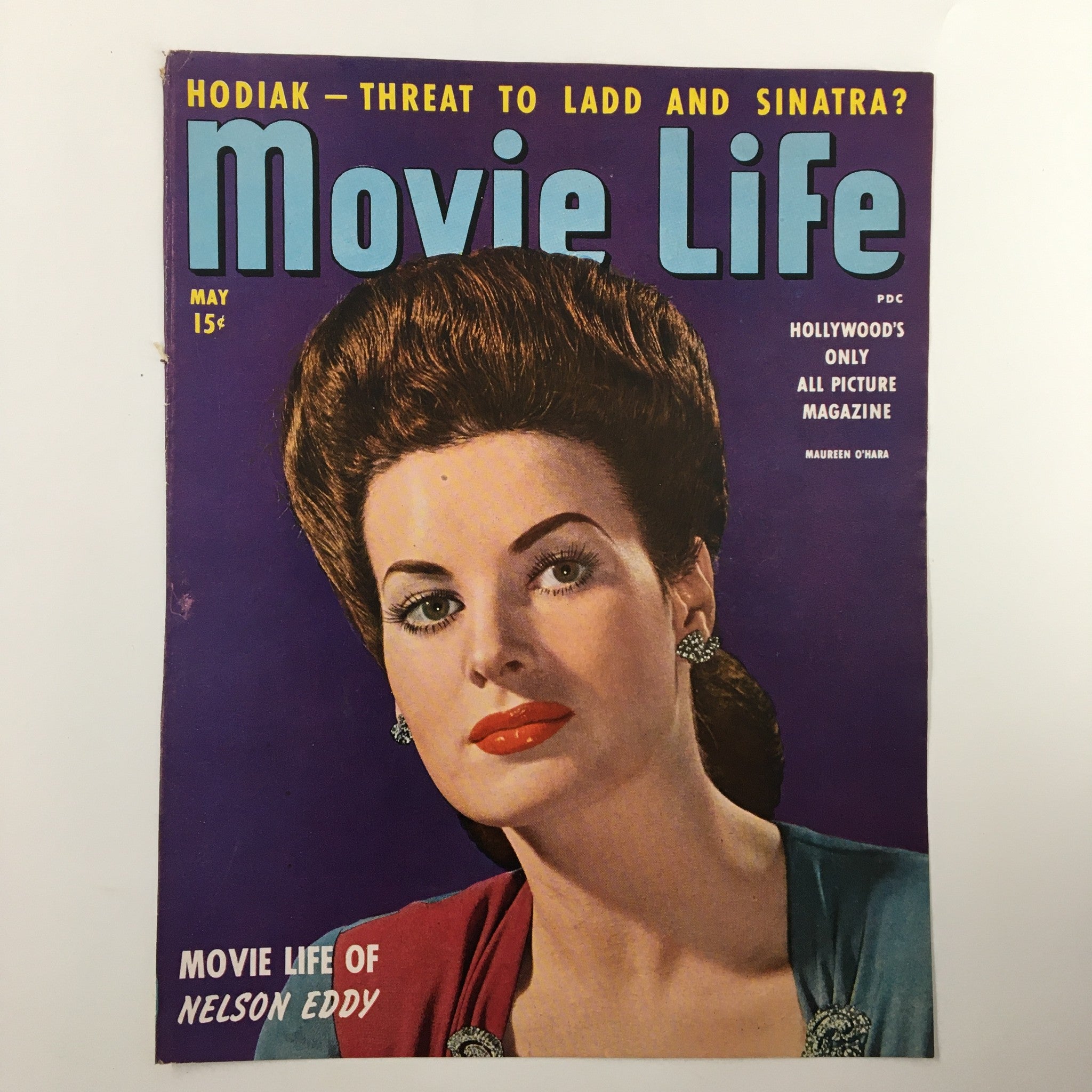 COVER ONLY Movie Life Magazine May 1944 Maureen O'Hara No Label