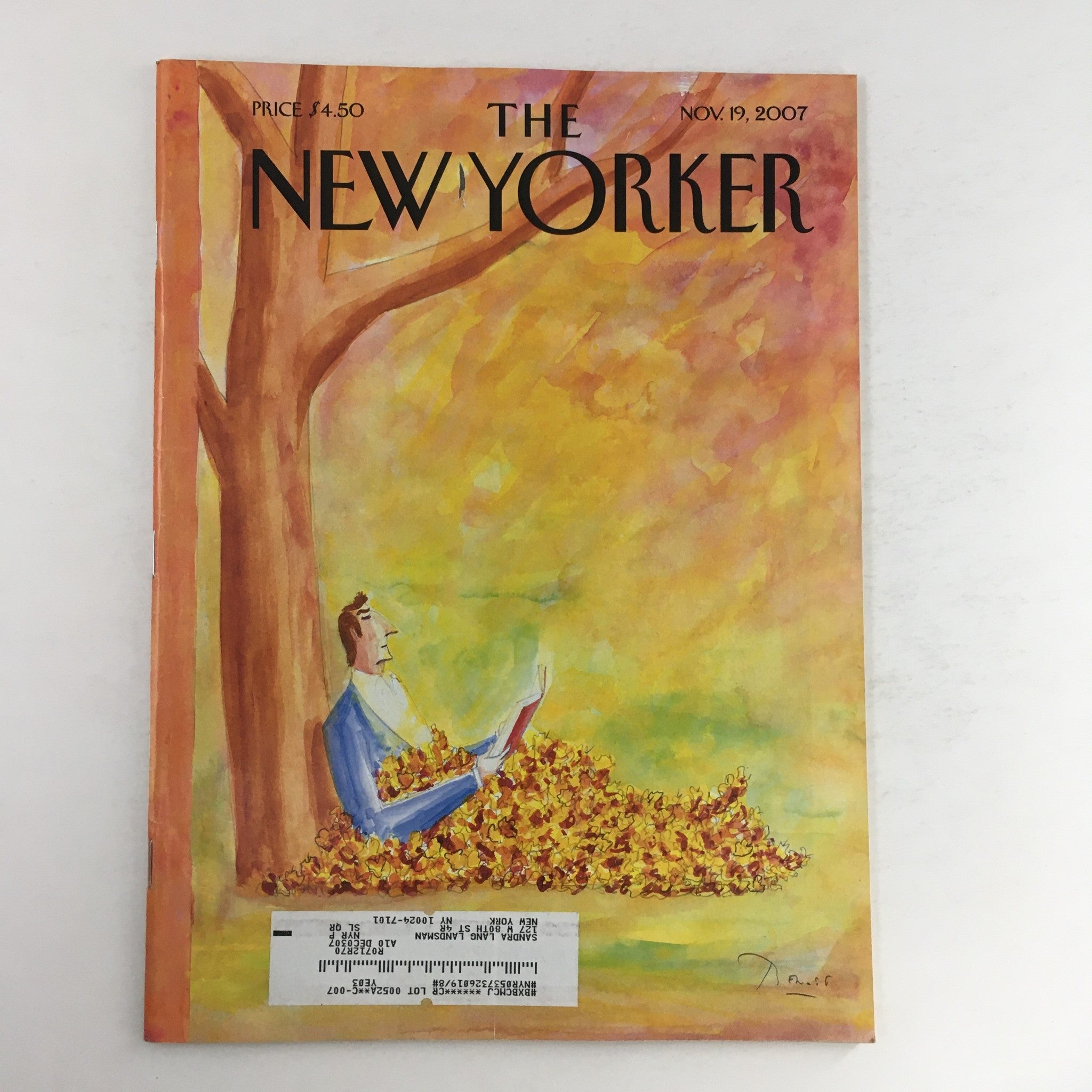 The New Yorker Magazine November 19 2007 Autumn Tales by Benoît van Innis VG