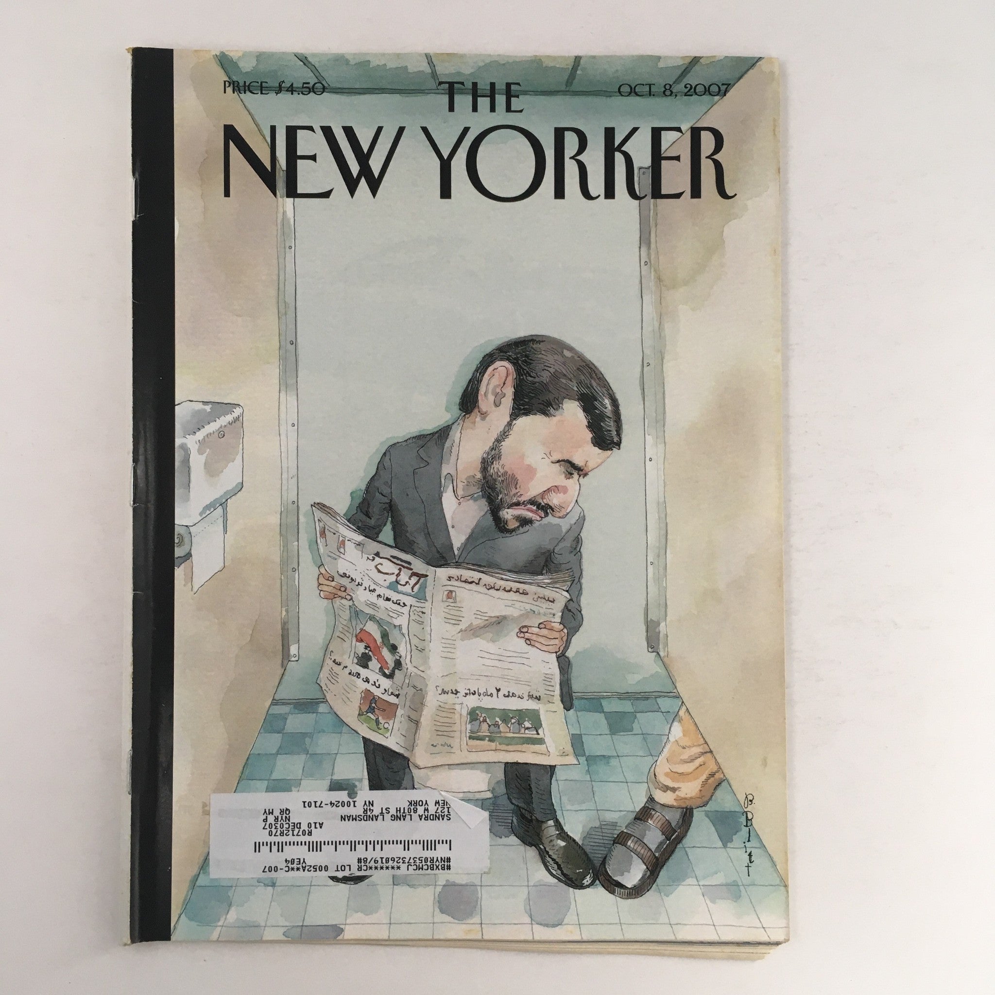 The New Yorker Full Magazine October 8 2007 Narrow Stance by Barry Blitt