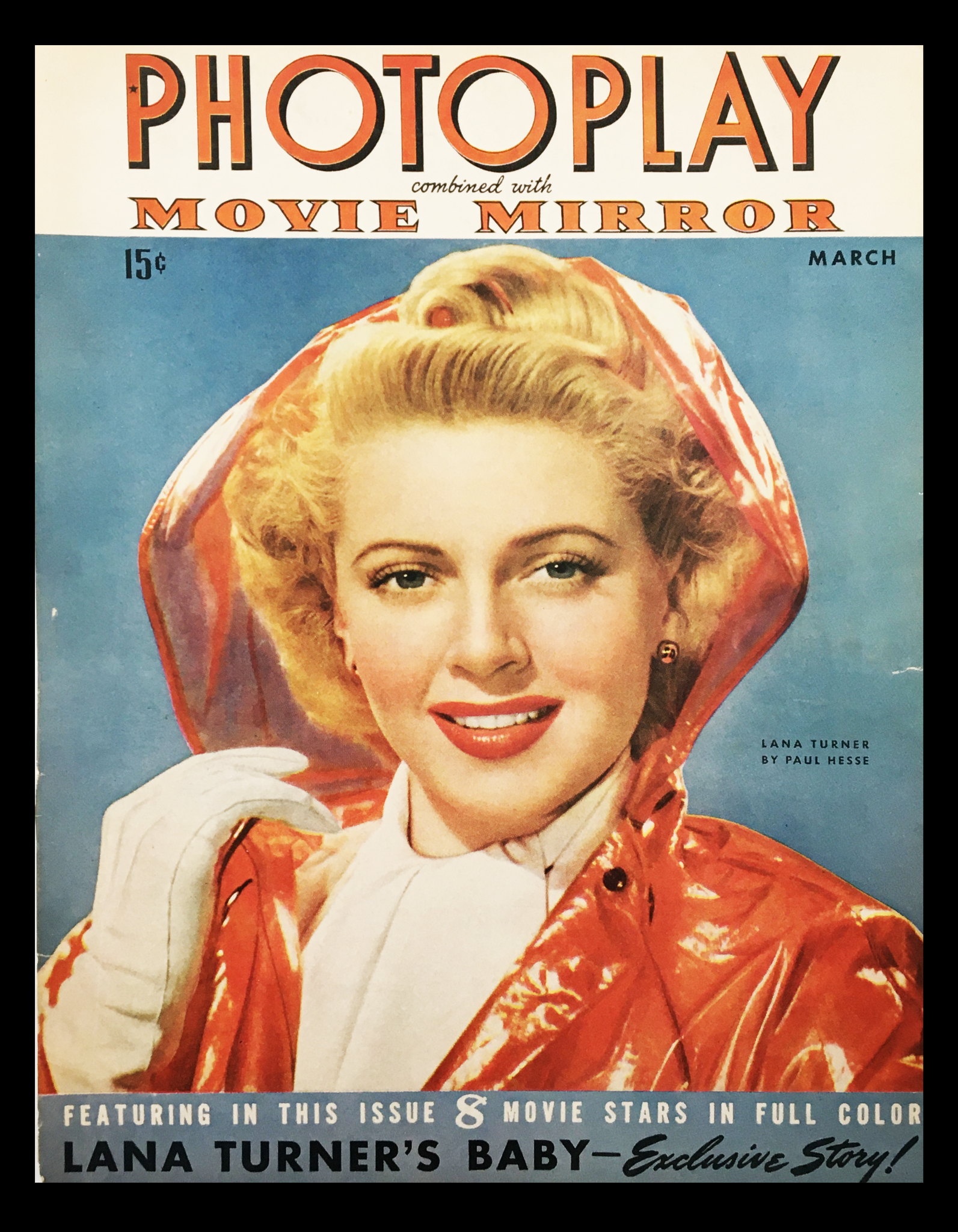 COVER ONLY Photoplay Movie Mirror Magazine March 1943 Lana Turner No Label