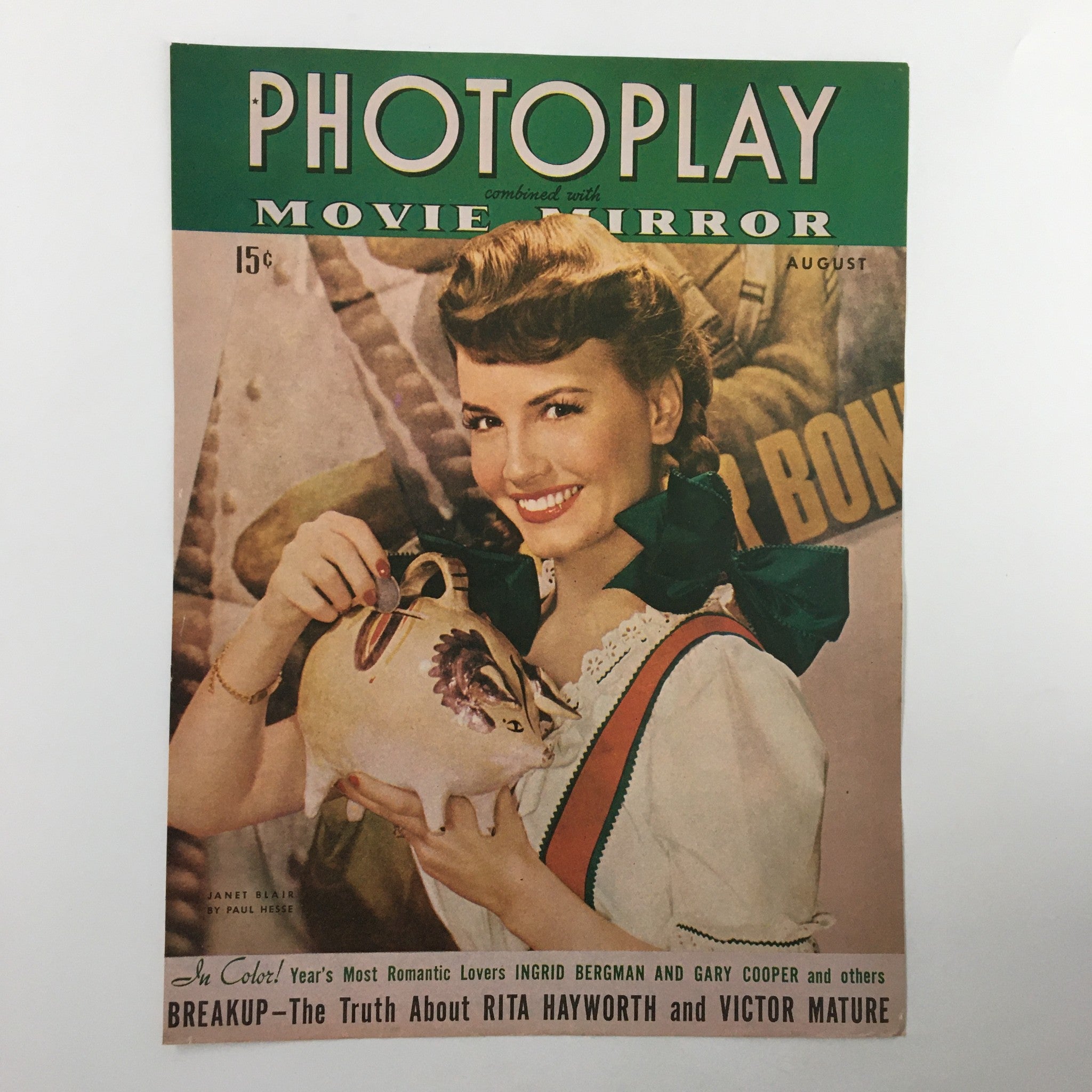 COVER ONLY Photoplay Movie Mirror Magazine August 1943 Janet Blair No Label