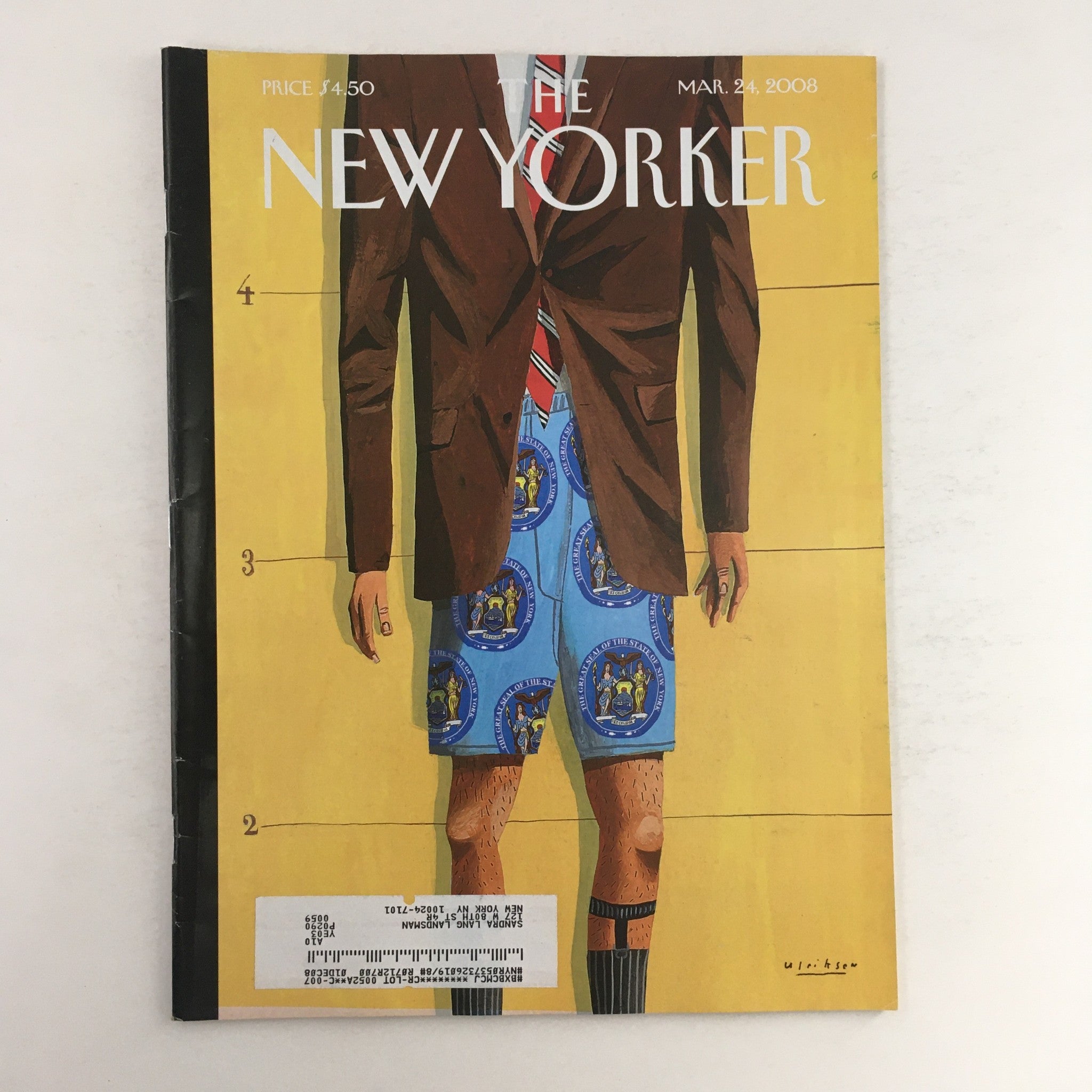 The New Yorker Full Magazine March 24 2008 The New York Seal by Mark Ulriksen VG