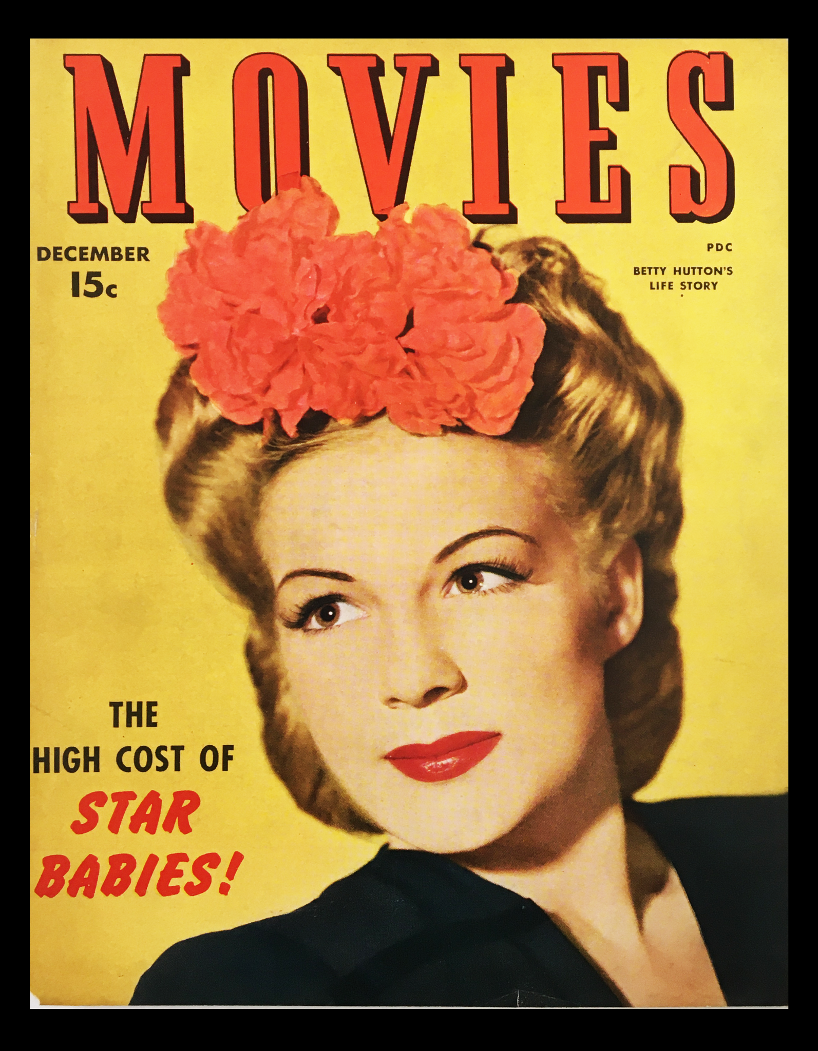 COVER ONLY Movies Magazine December 1943 Betty Hutton's Life Story No Label