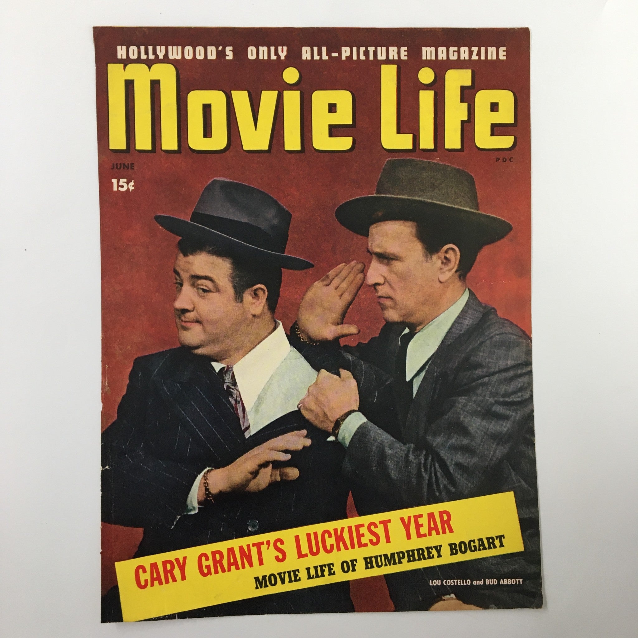 COVER ONLY Movie Life Magazine June 1943 Lou Costello, Bud Abbott No Label