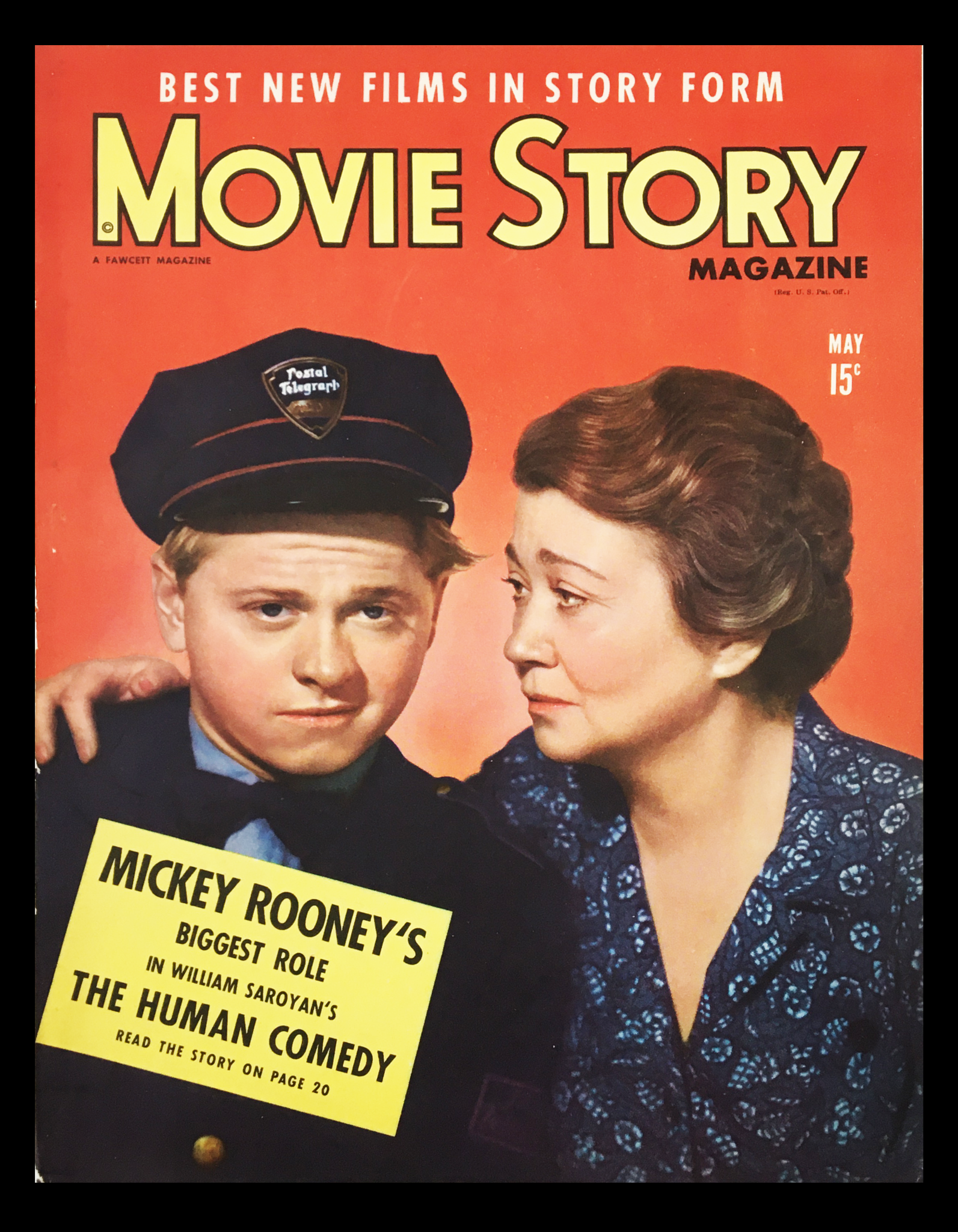 COVER ONLY Movie Story Magazine May 1943 Mickey Rooney's Biggest Role No Label