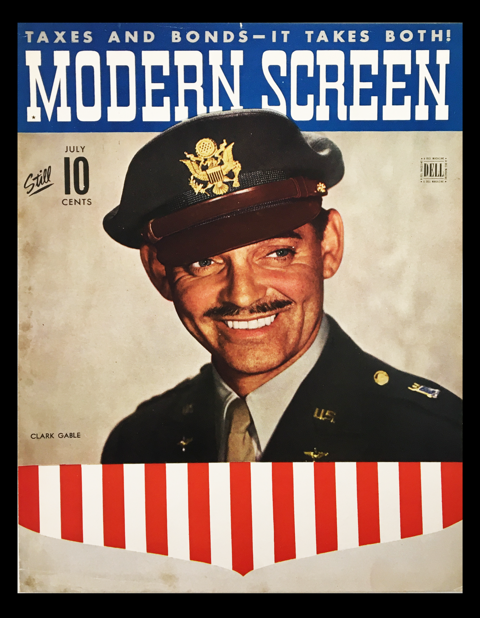 COVER ONLY Modern Screen Magazine July 1943 Clark Gable No Label