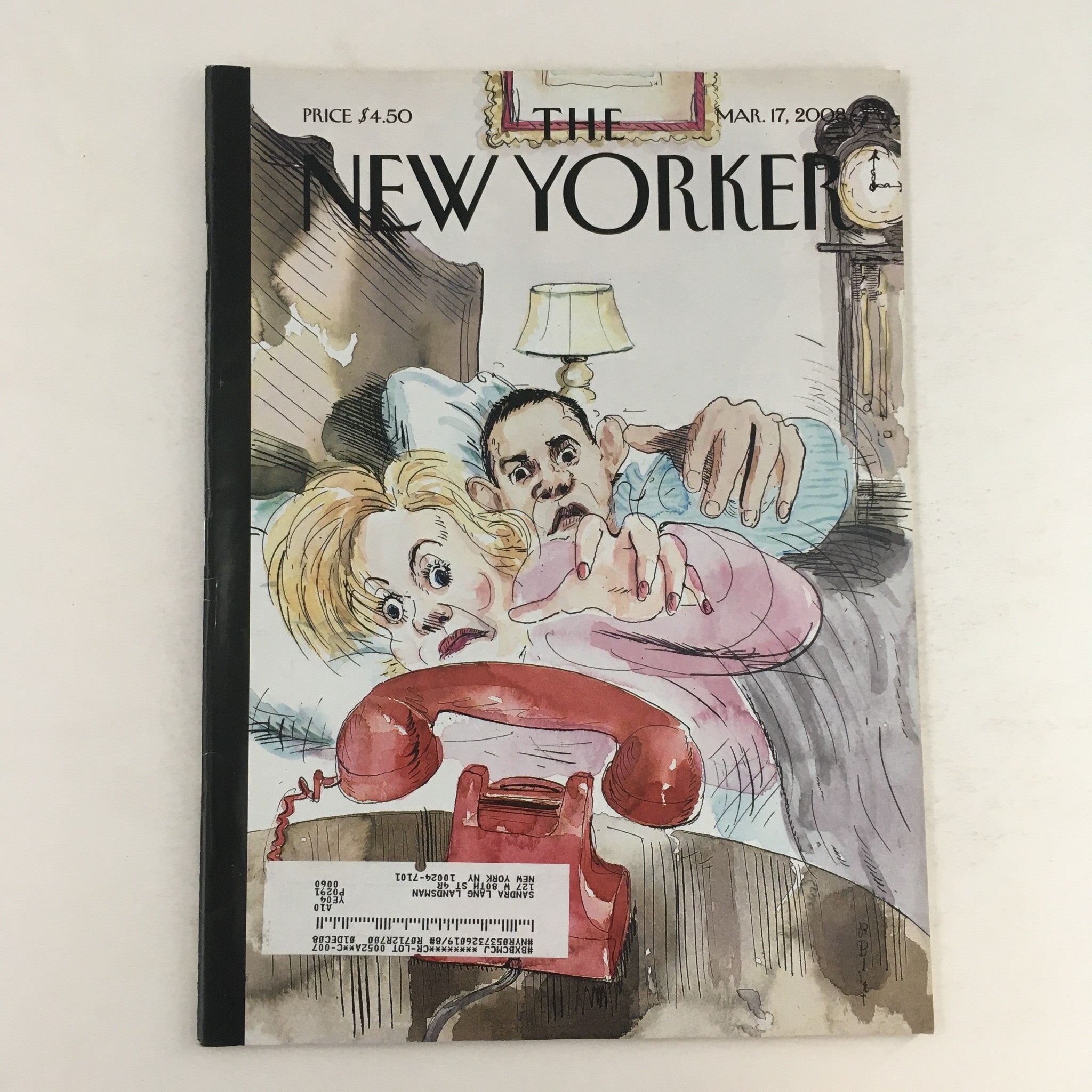 The New Yorker Full Magazine March 17 2008 I'll Call Later by Barry Blitt VG