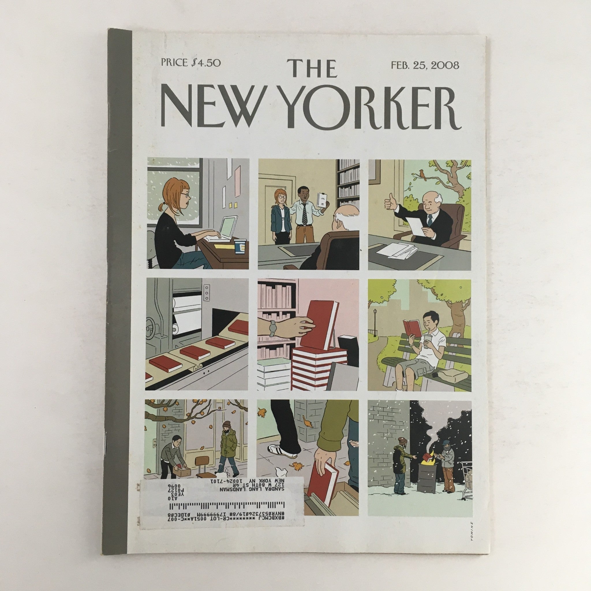 The New Yorker Full Magazine February 25 2008 The Red Book by Adrian Tomine VG