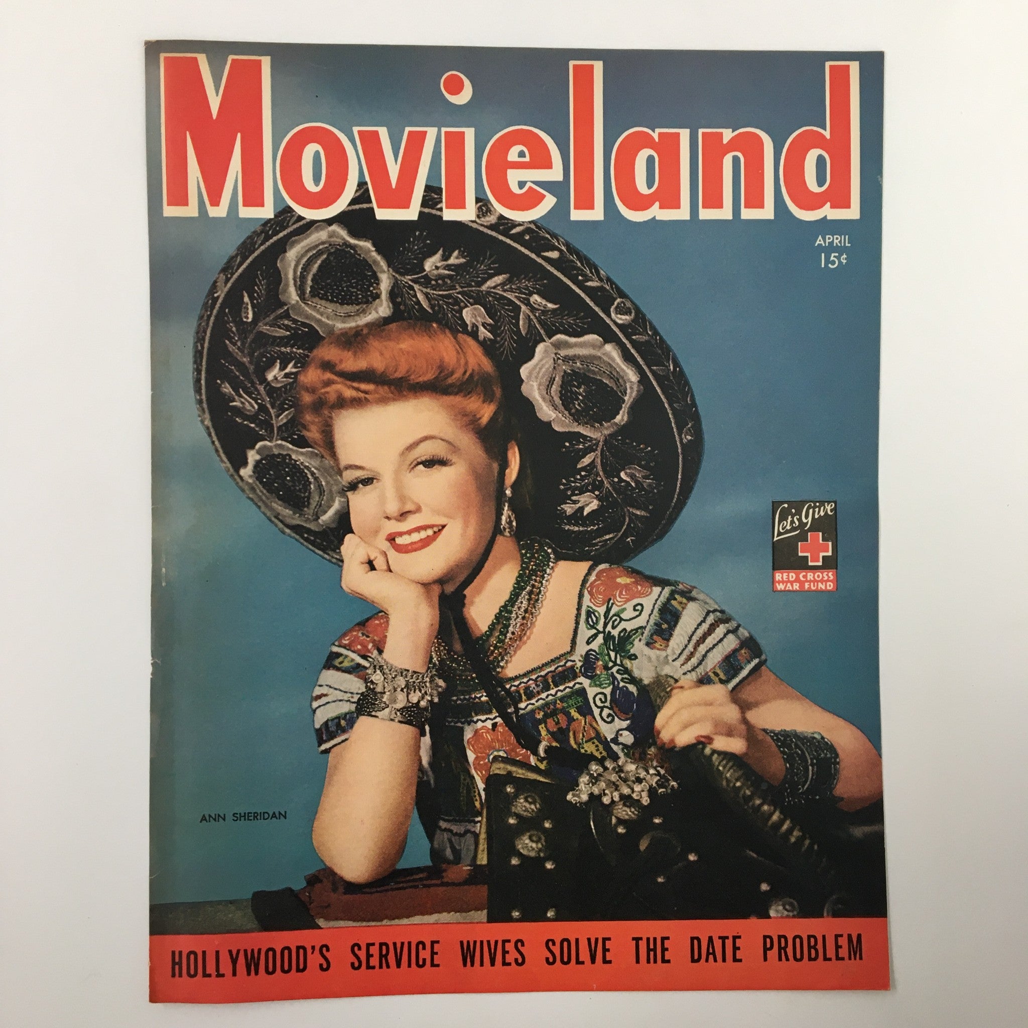 COVER ONLY Movieland Magazine April 1944 Ann Sheridan No Label