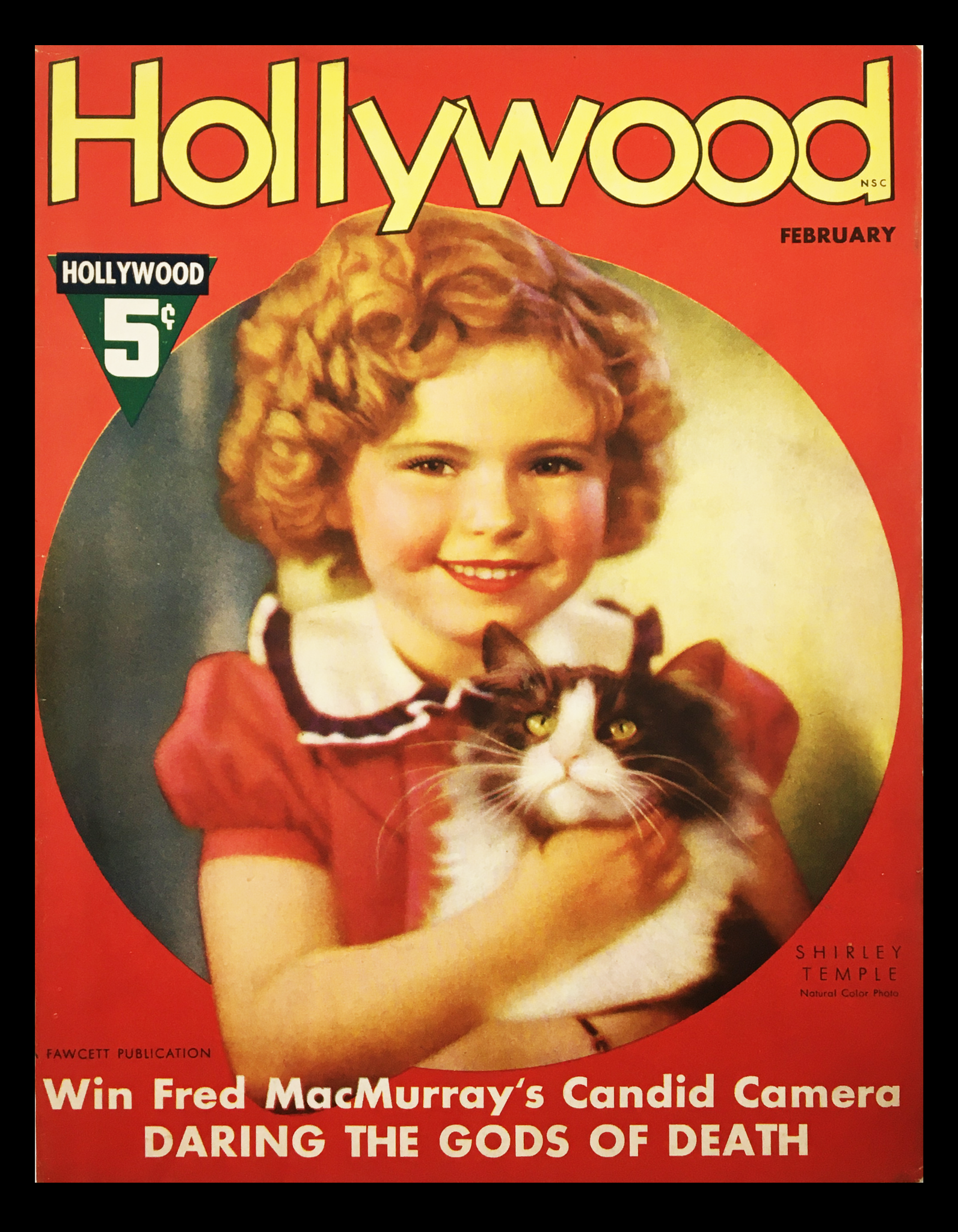 COVER ONLY Hollywood Magazine February 1937 Shirley Temple No Label