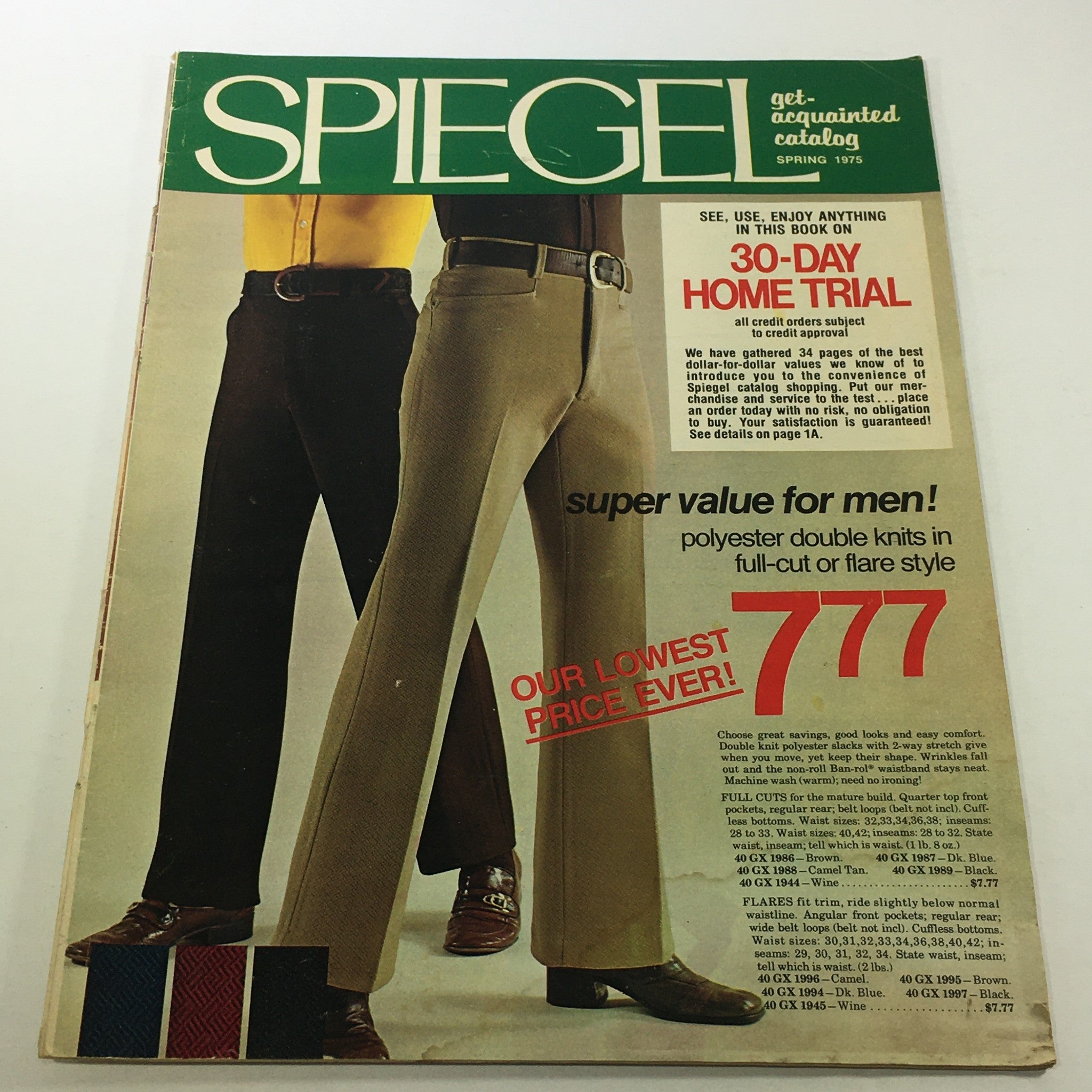 VTG Spiegel Magazine: Spring 1975 - Super Value For Men Price Guide / No Label