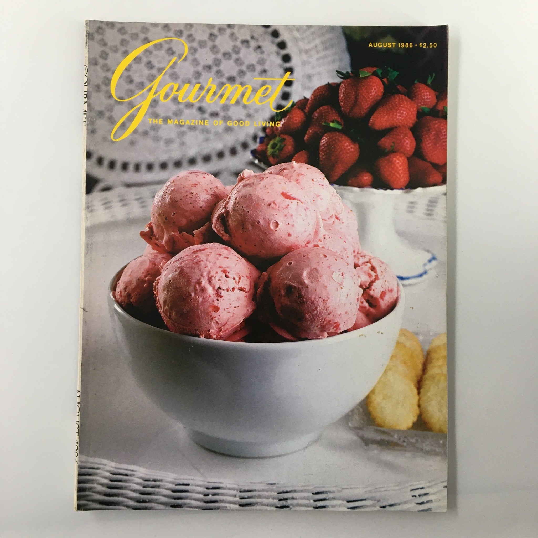 VTG Gourmet Magazine August 1986 Homemade Fresh Strawberry Ice Cream No Label