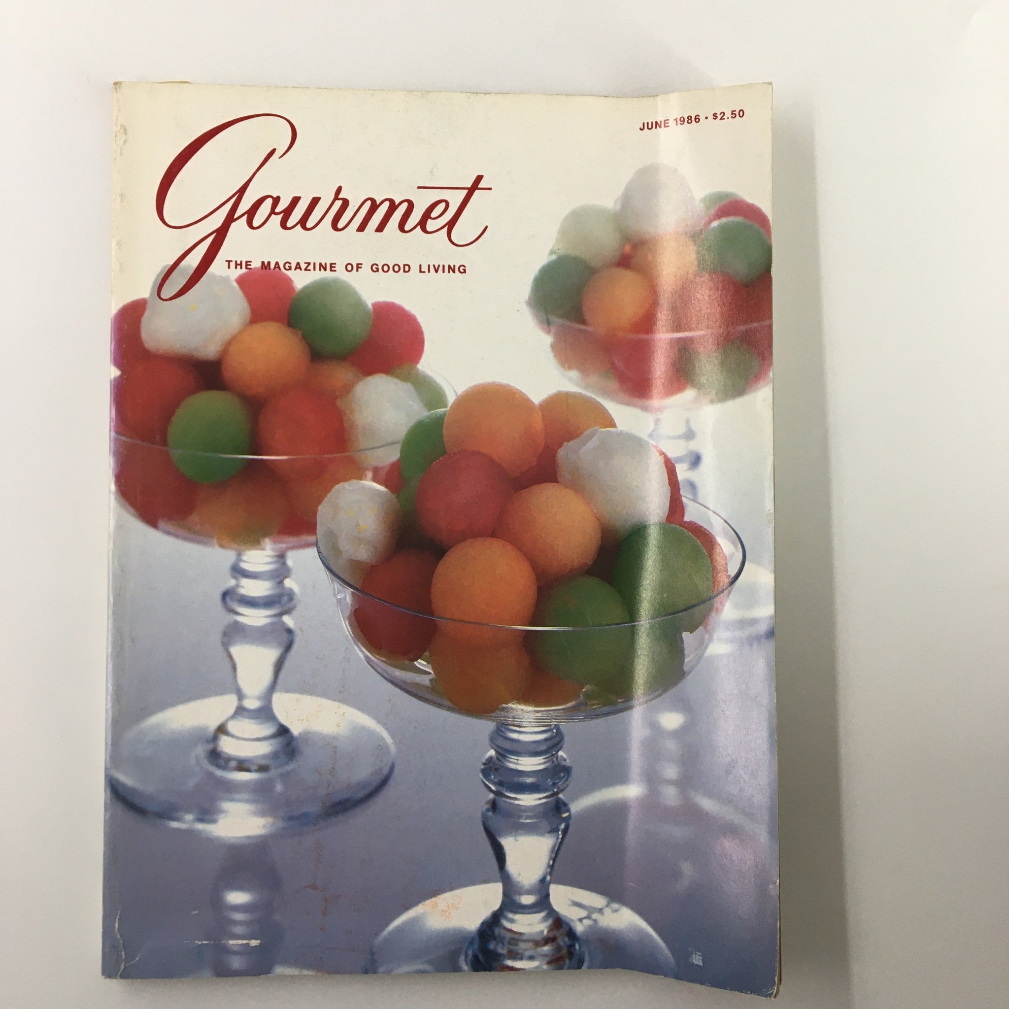 VTG Gourmet Magazine June 1986 Melon Balls Tossed with Lemon Granita No Label