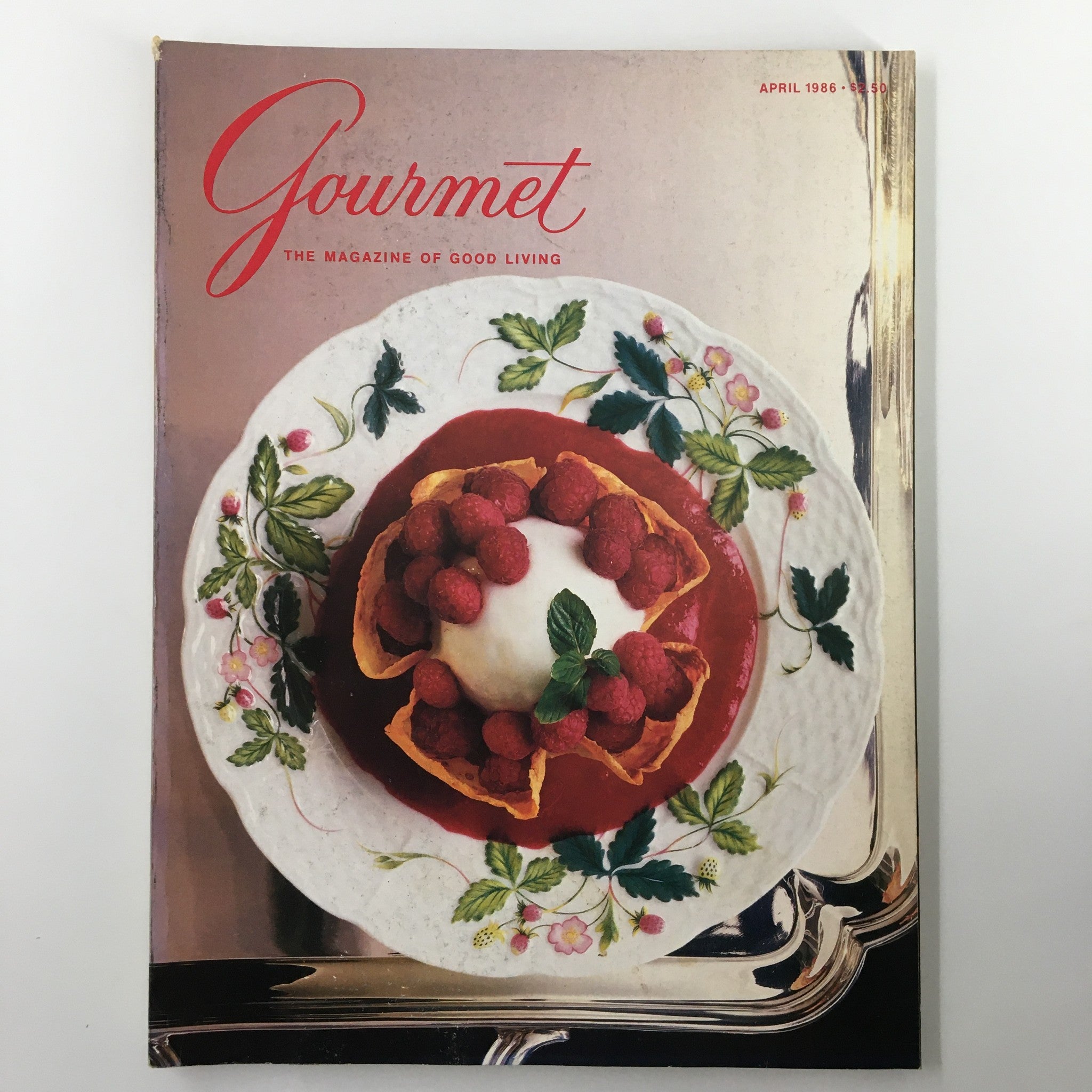 VTG Gourmet Magazine April 1986 Lemon Sherbet in a Crepe Tulipe No Label