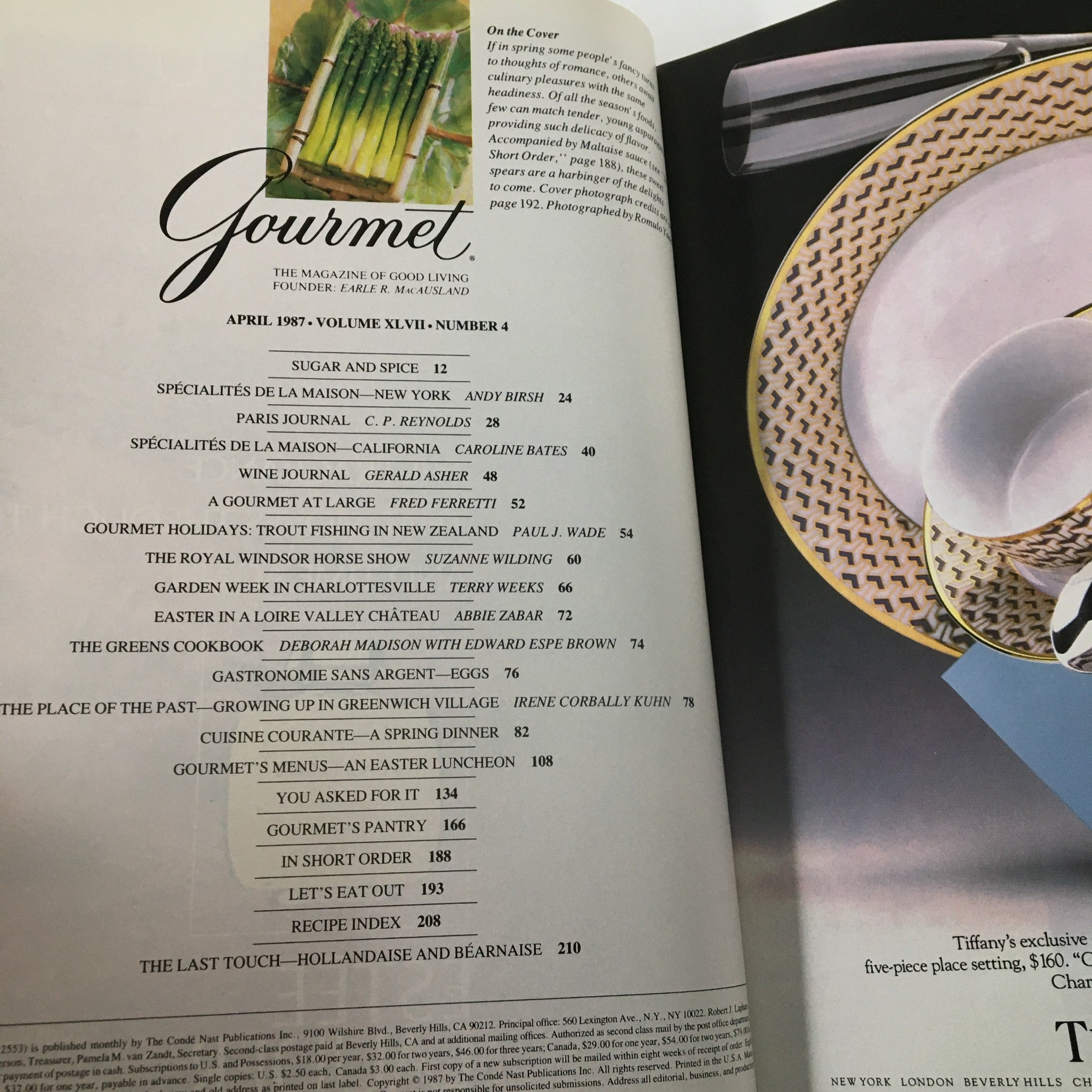 VTG Gourmet Magazine April 1987 The Last Touch Hollandaise & Bearnaise No Label