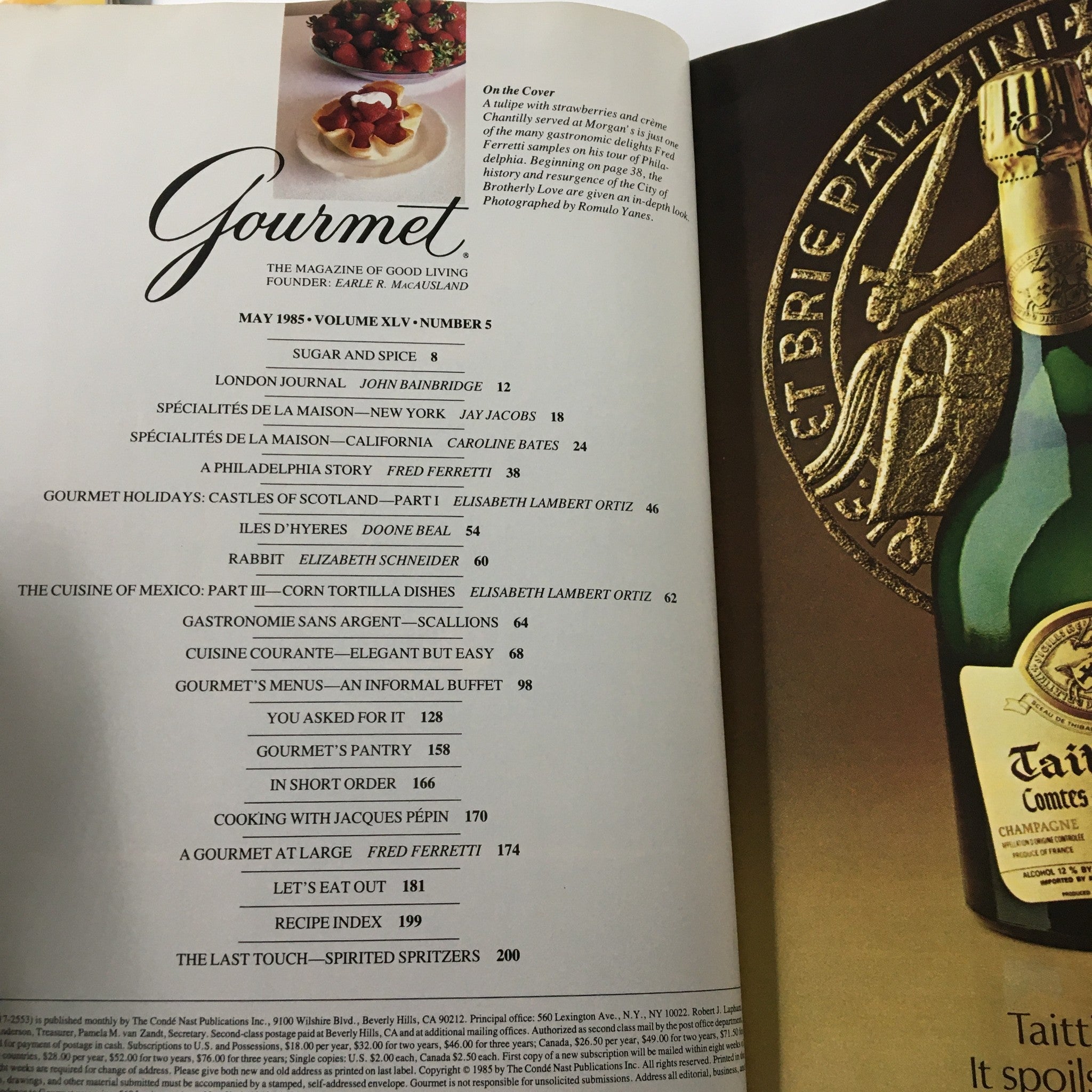 VTG Gourmet Magazine May 1985 The Last Touch Spirited Spritzers No Label