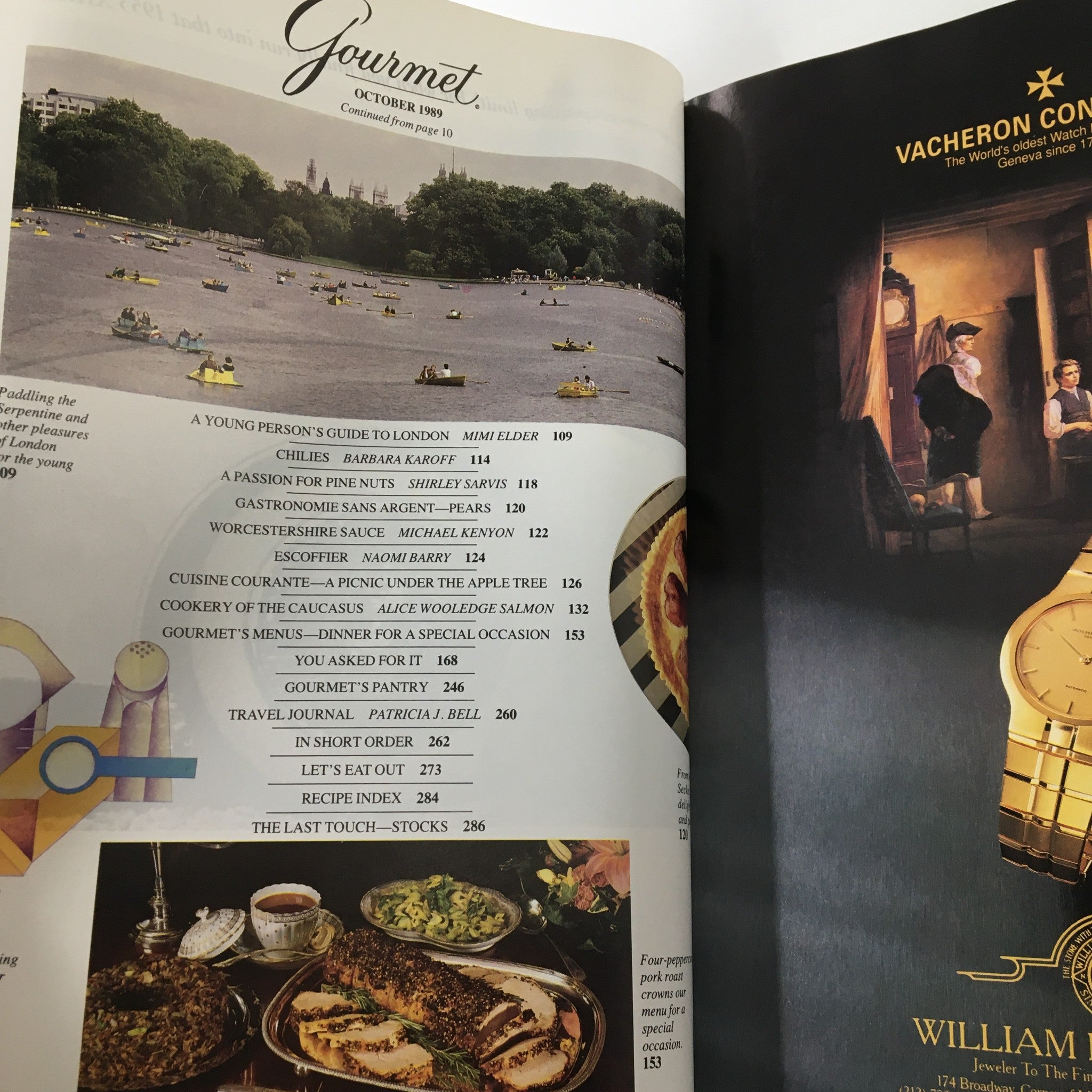 VTG Gourmet Magazine October 1989 Waterfall in Moustiers-Sainte-Marie No Label