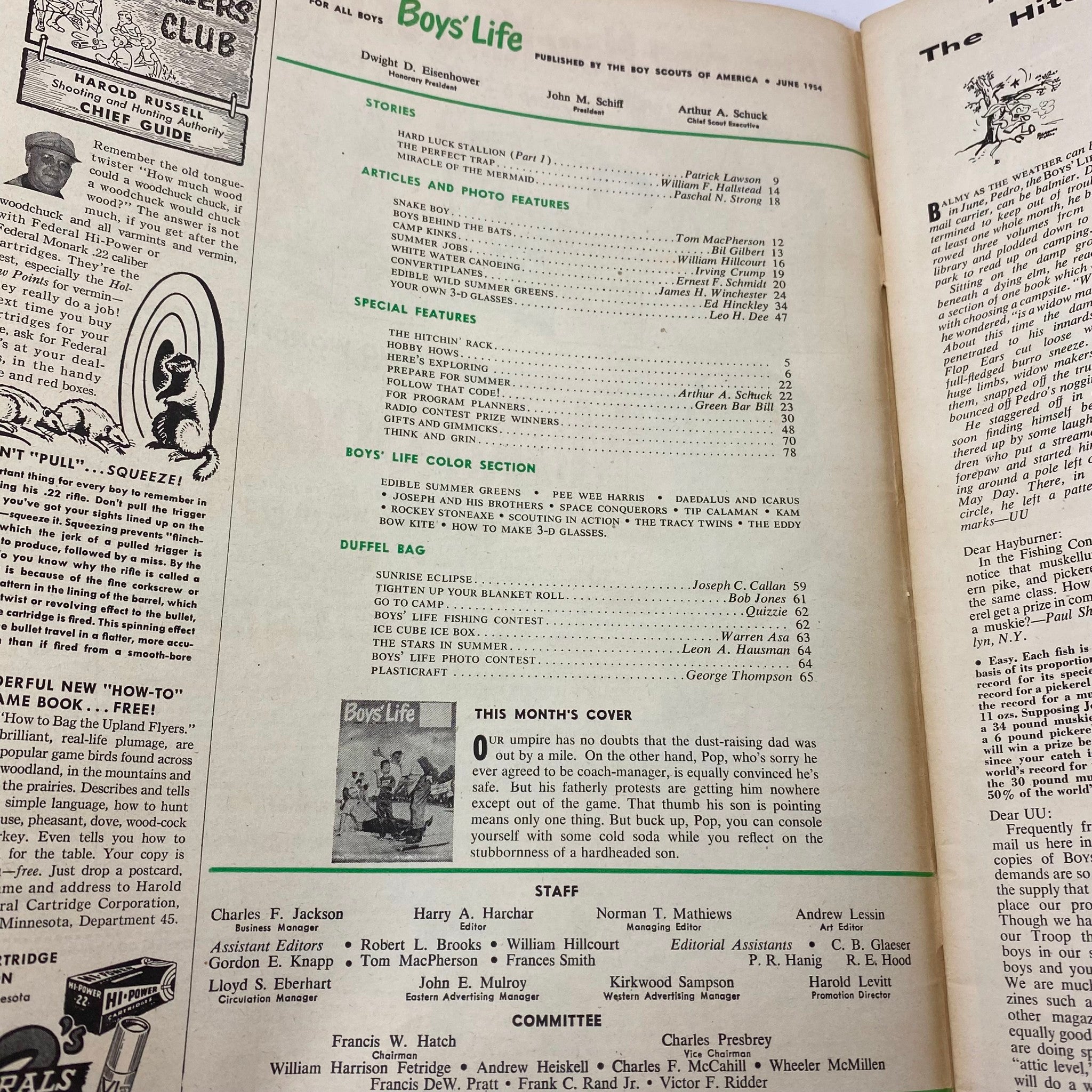 VTG Boys' Life for All Boys Magazine June 1954 The Dust-Raising Dad Out By Mile