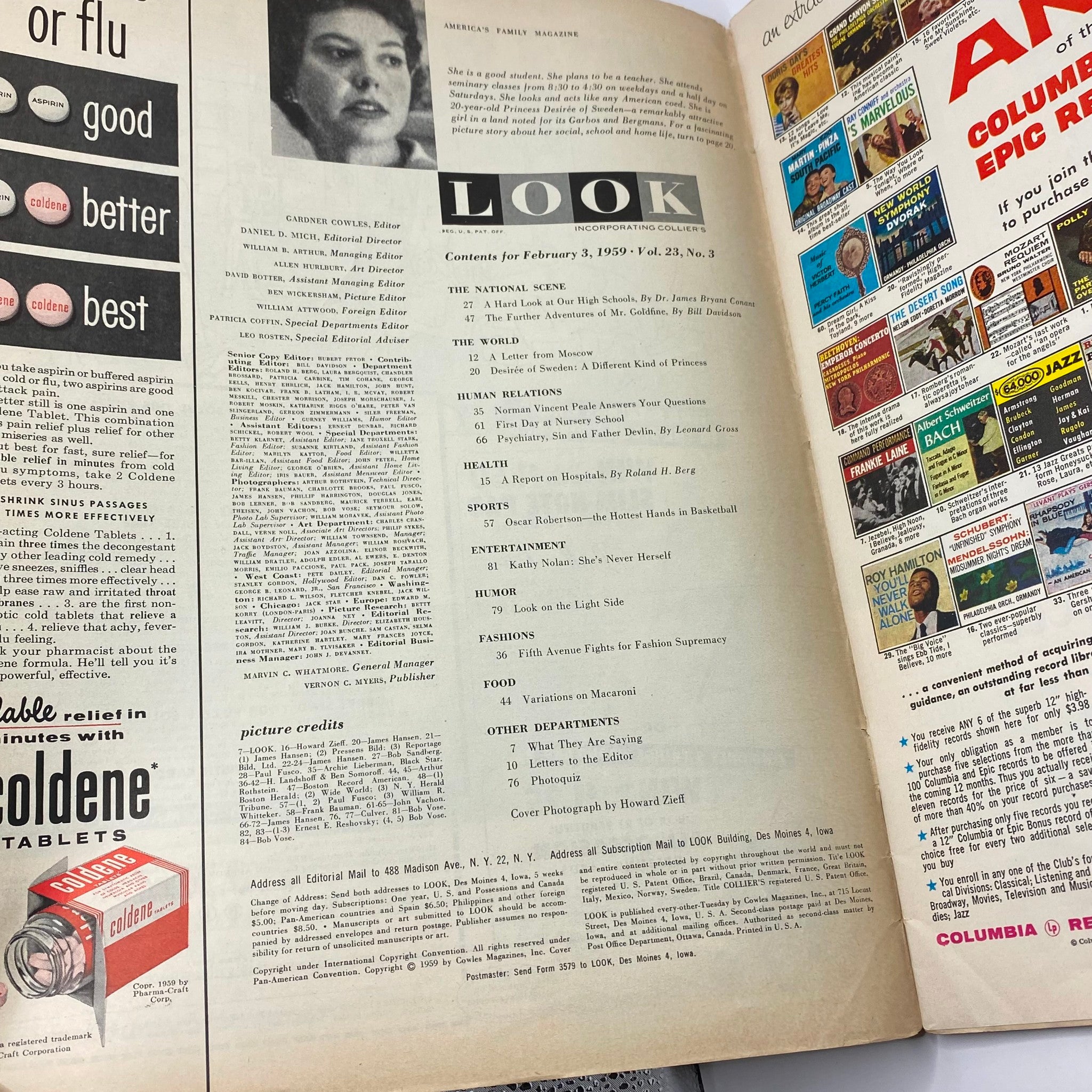 Look Magazine February 3 1959 Vol. 23 No. 3 Report on Hospitals No Label