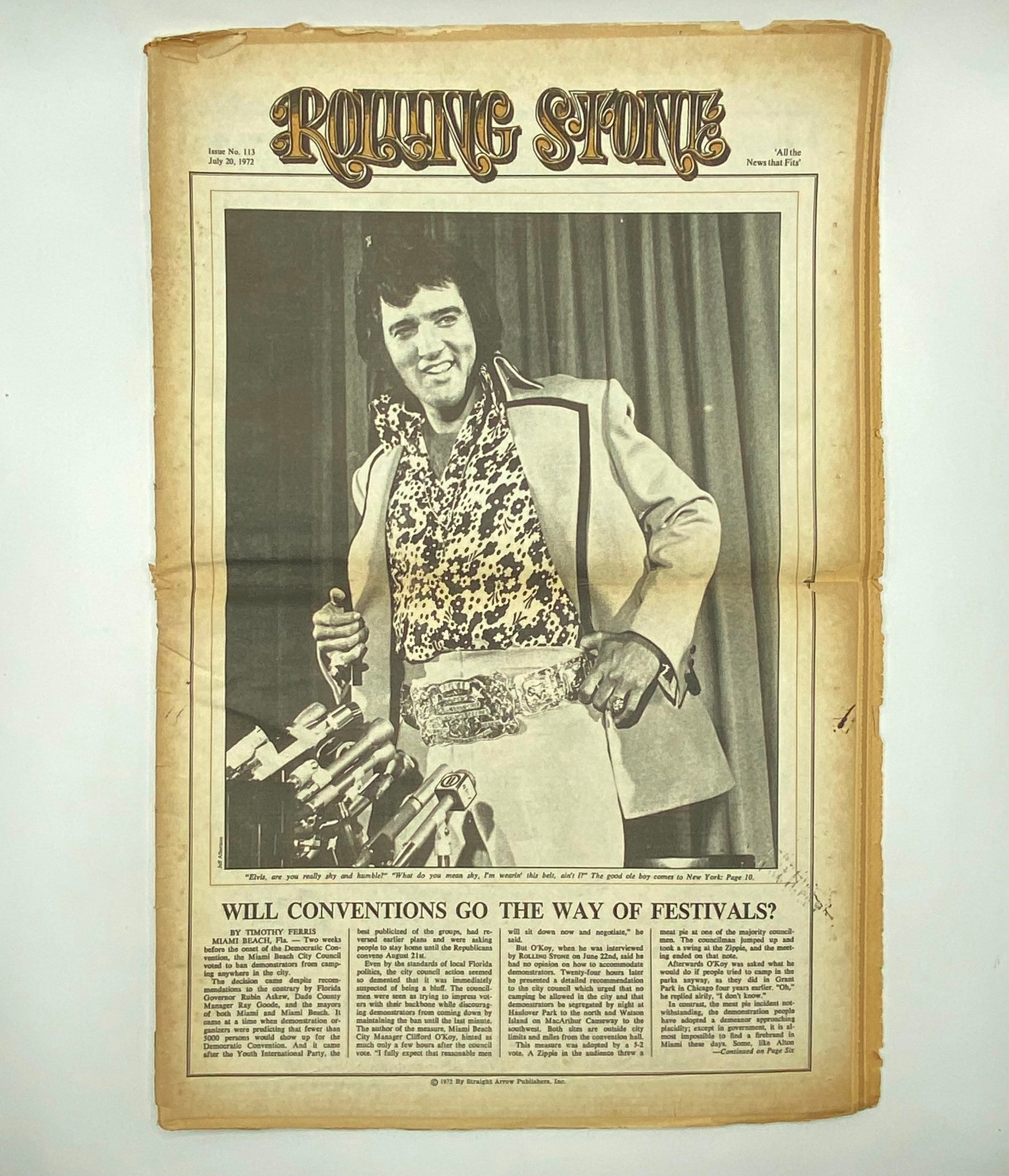 Rolling Stone Magazine July 20 1972 No. 113 Paul Simon, Elvis Presley No Label