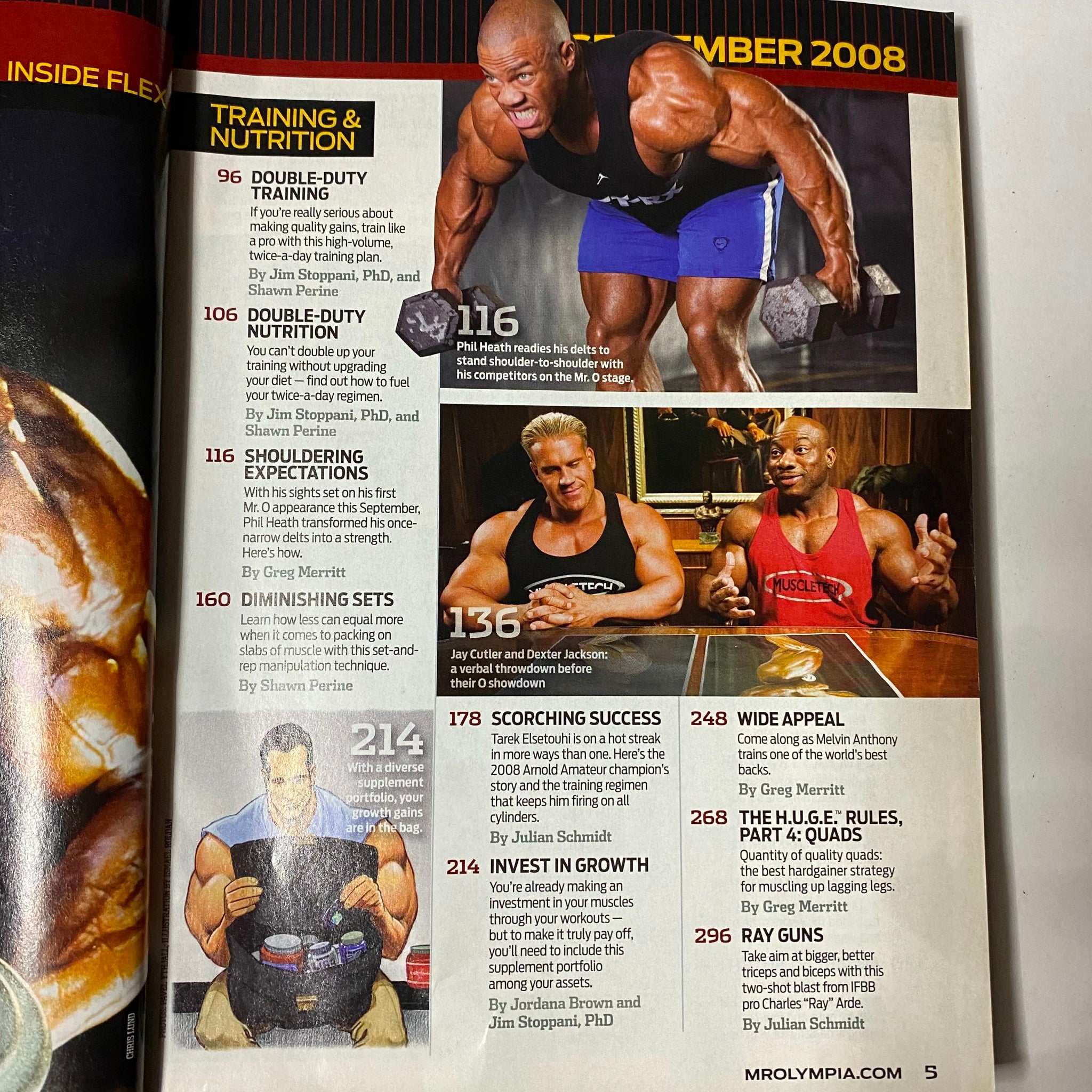 Joe Weider's Flex Magazine September 2008 Jay Cutler w Poster No Label