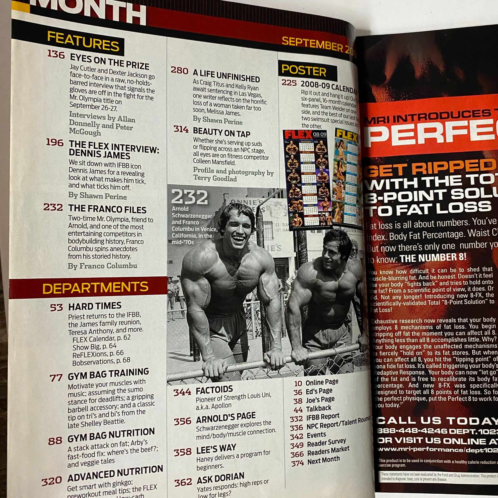 Joe Weider's Flex Magazine September 2008 Jay Cutler w Poster No Label