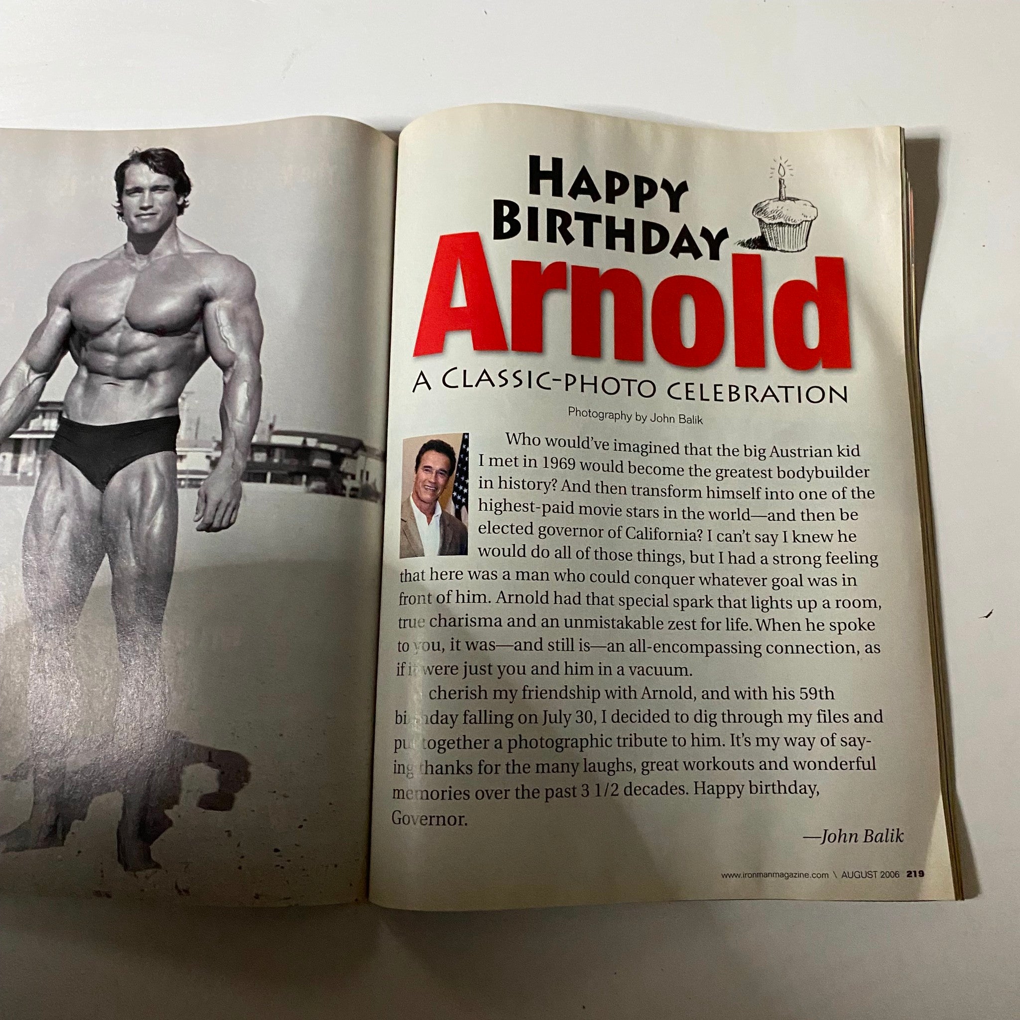 Iron Man Magazine August 2006 Arnold Schwarzenegger Cover No Label