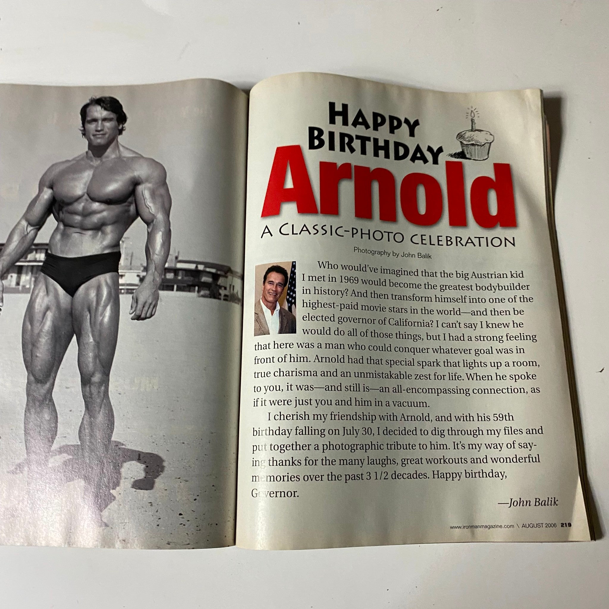 Iron Man Magazine August 2006 Arnold Schwarzenegger Cover No Label