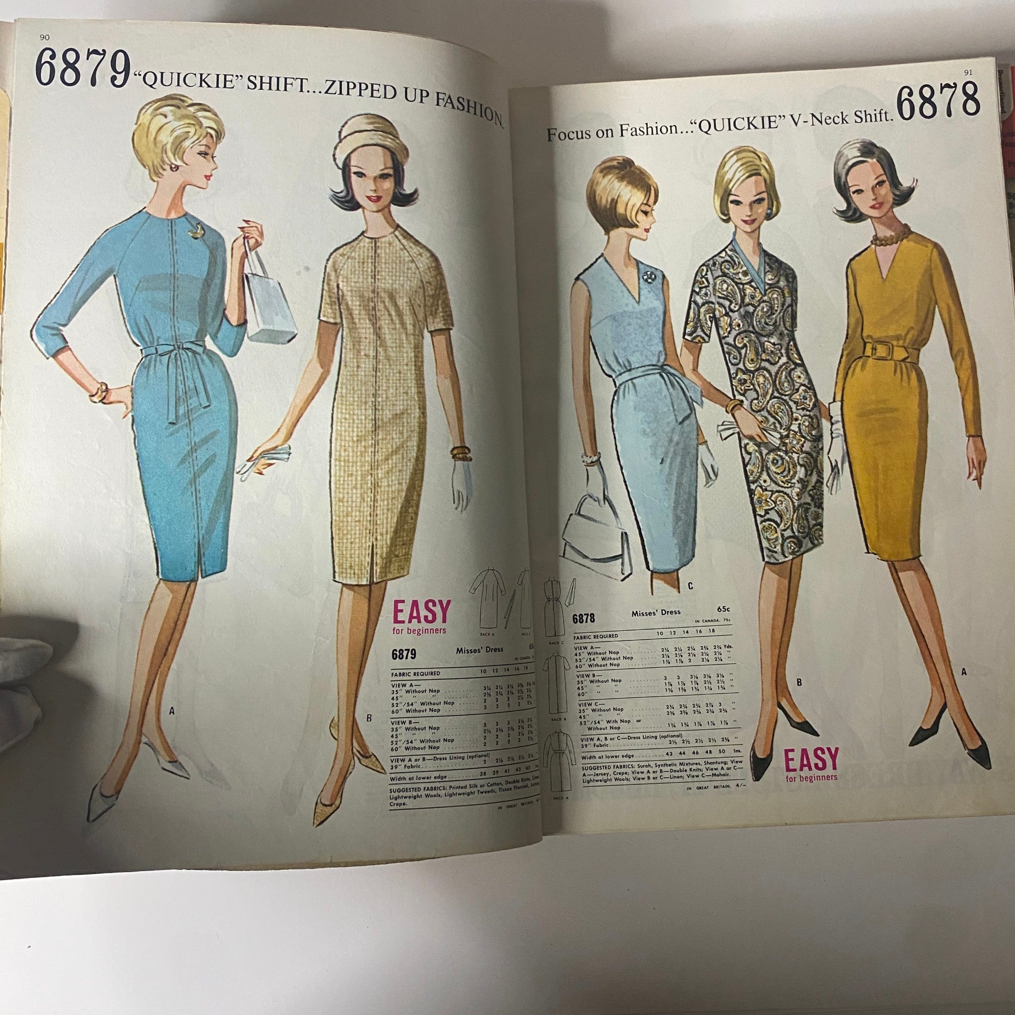 1963 July McCall's Summerwear Catalog displaying various elegant dresses, including a 'Quickie Shift' dress design, perfect for summer occasions.