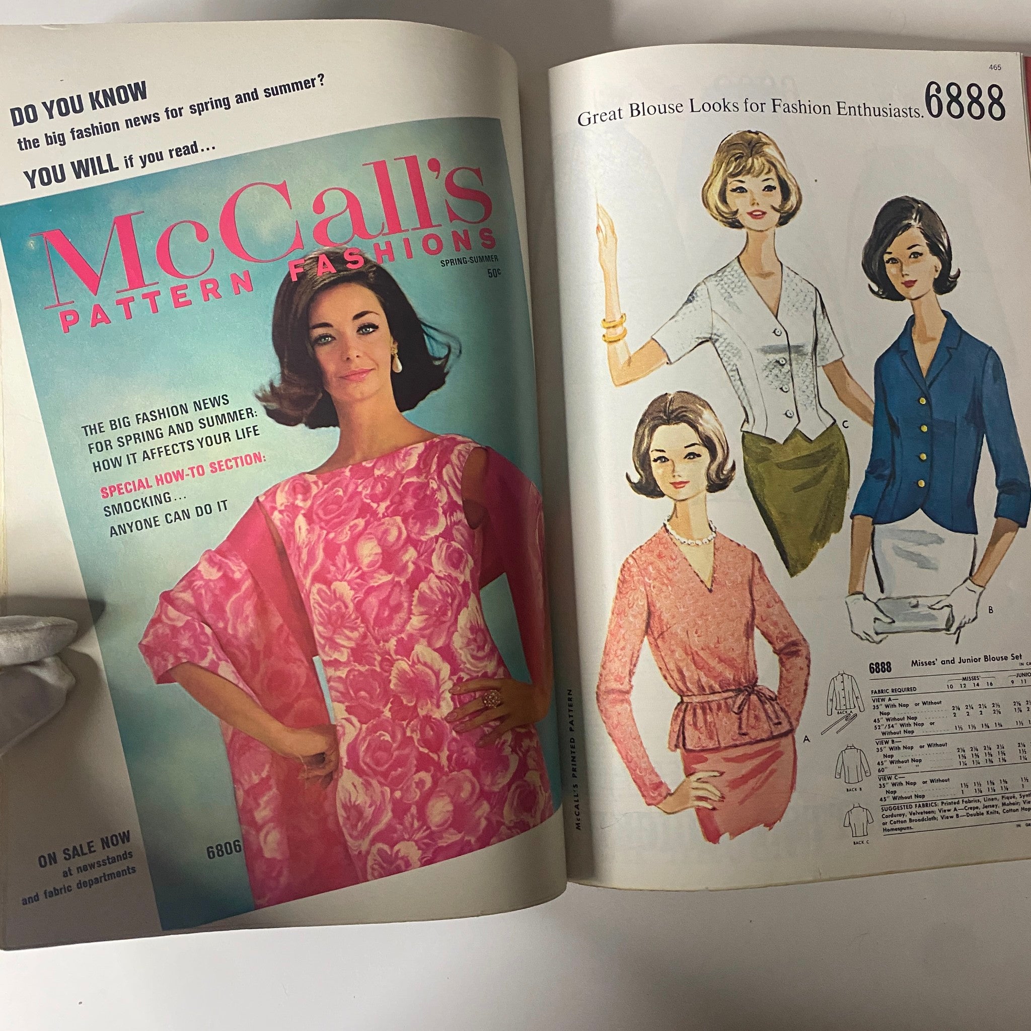 1963 July McCall's Summerwear Catalog presenting stylish blouse designs, showcasing fashionable looks for spring and summer.